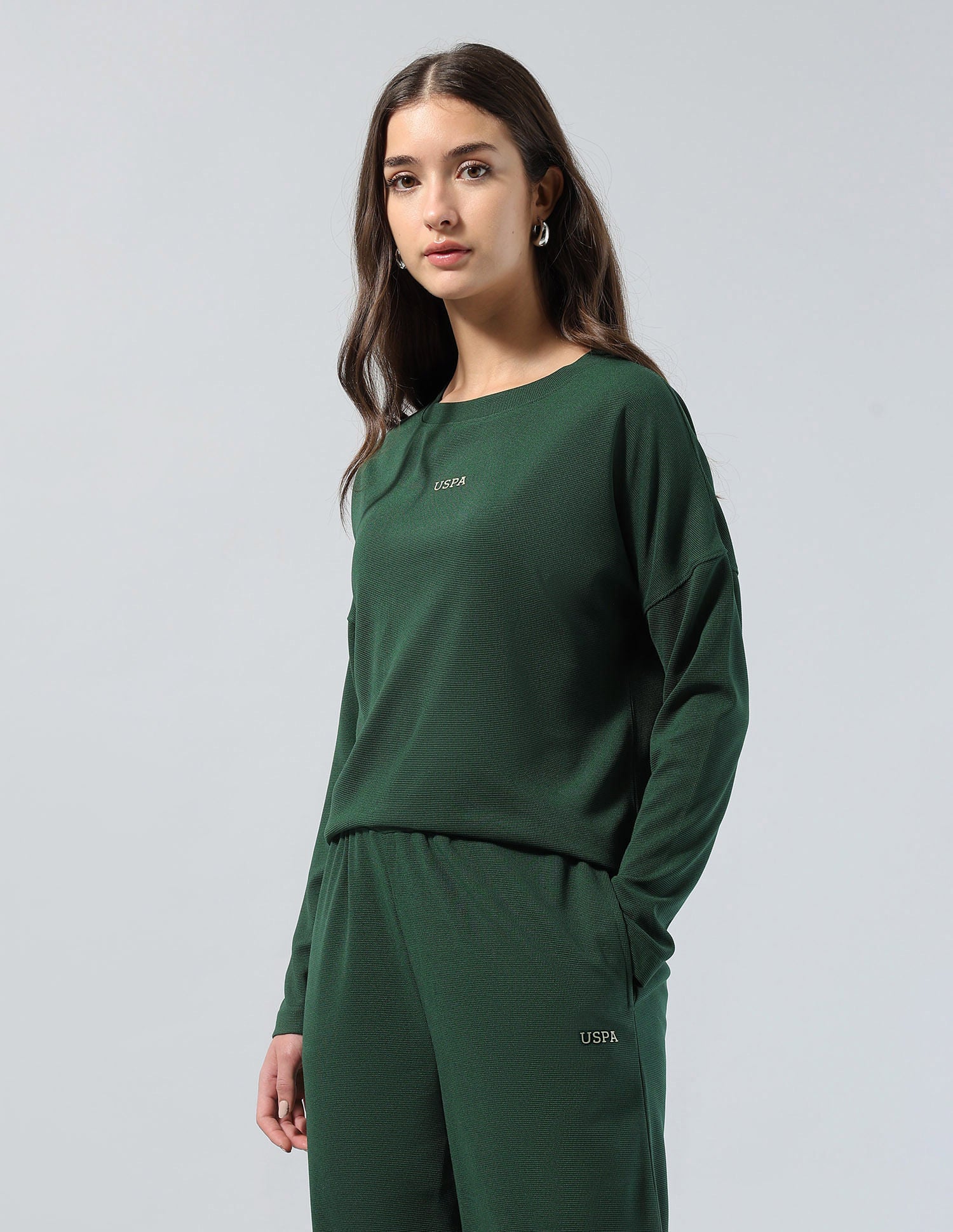 On The Go Textured Relaxed Fit Full Sleeves T-Shirt - Image 5