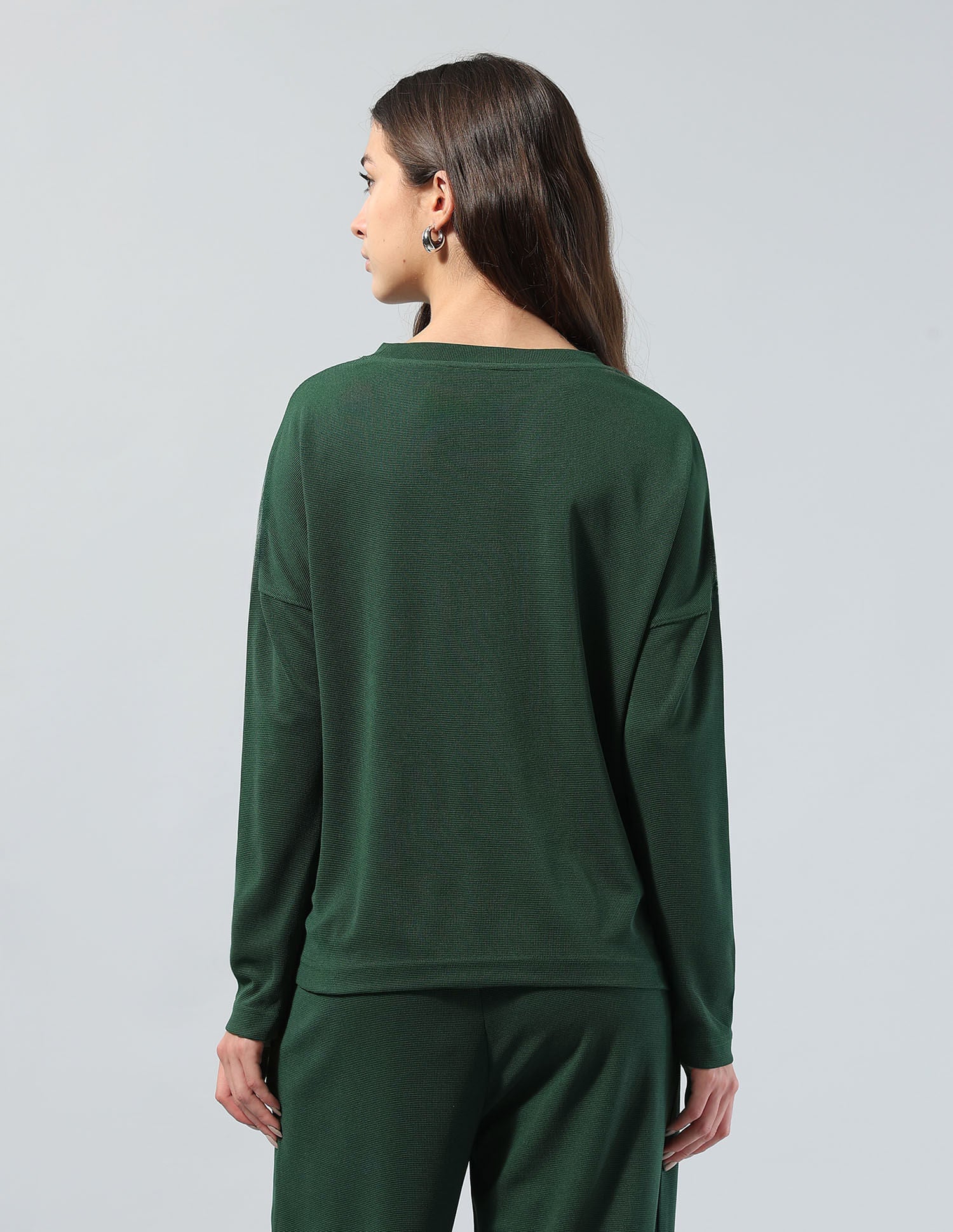 On The Go Textured Relaxed Fit Full Sleeves T-Shirt - Image 6