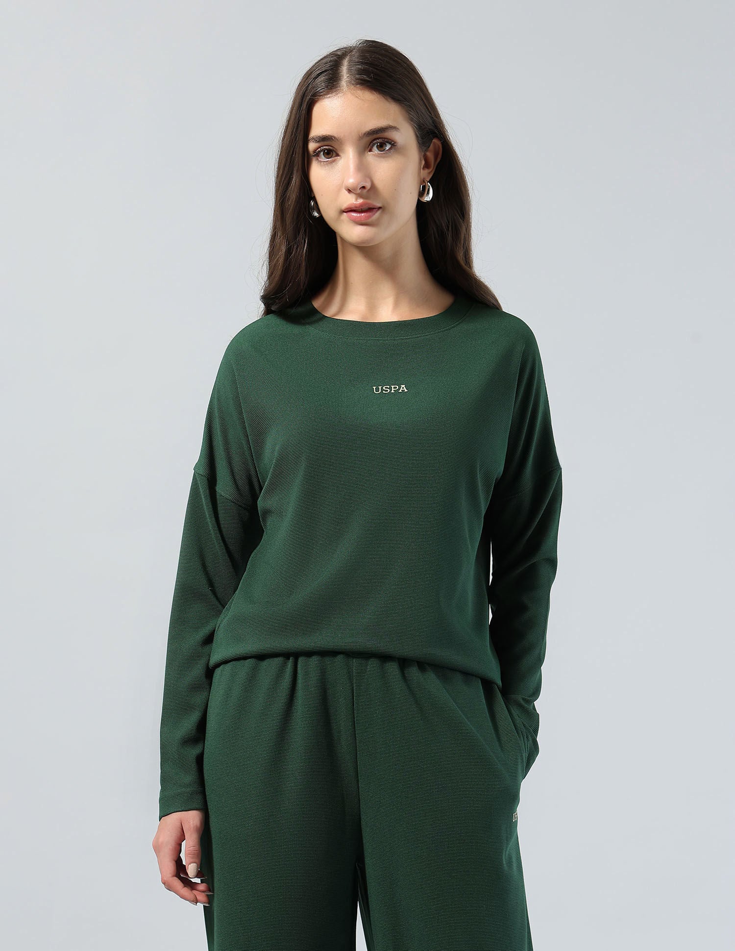 On The Go Textured Relaxed Fit Full Sleeves T-Shirt - Image 7