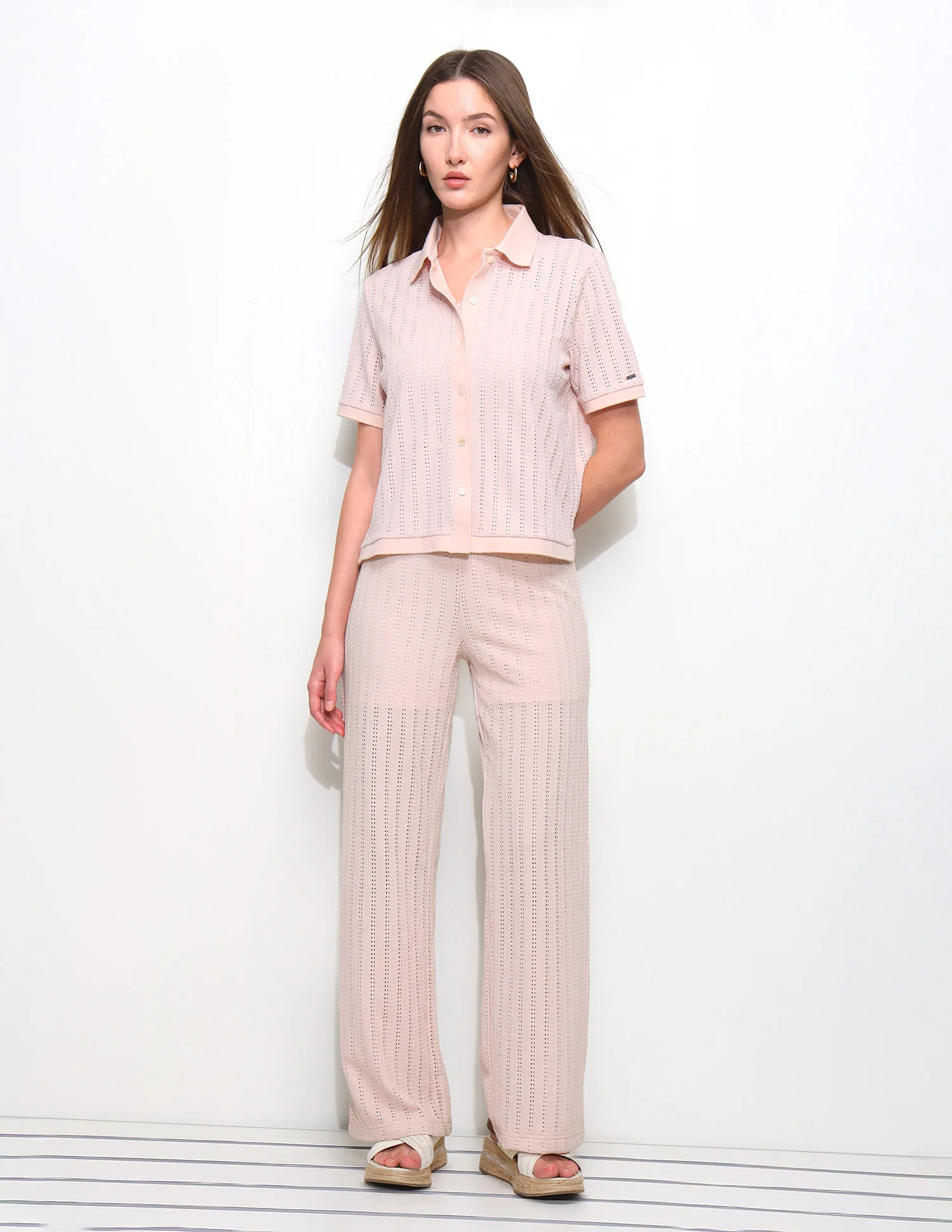 Textured Straight Fit Pants - Image 3