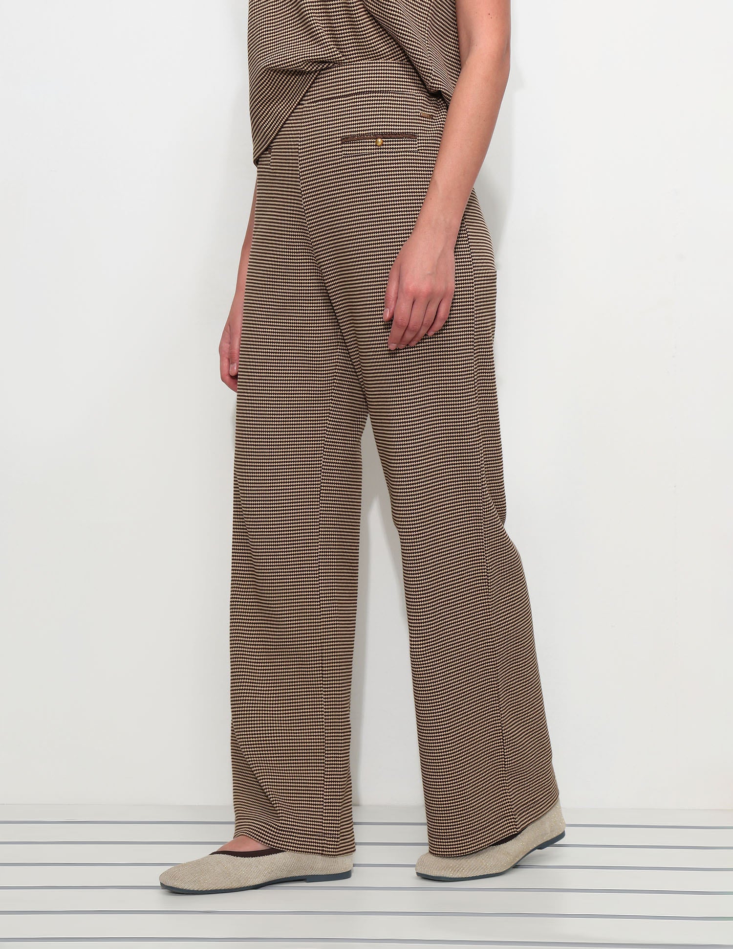 Textured Straight Fit Trousers - Image 4