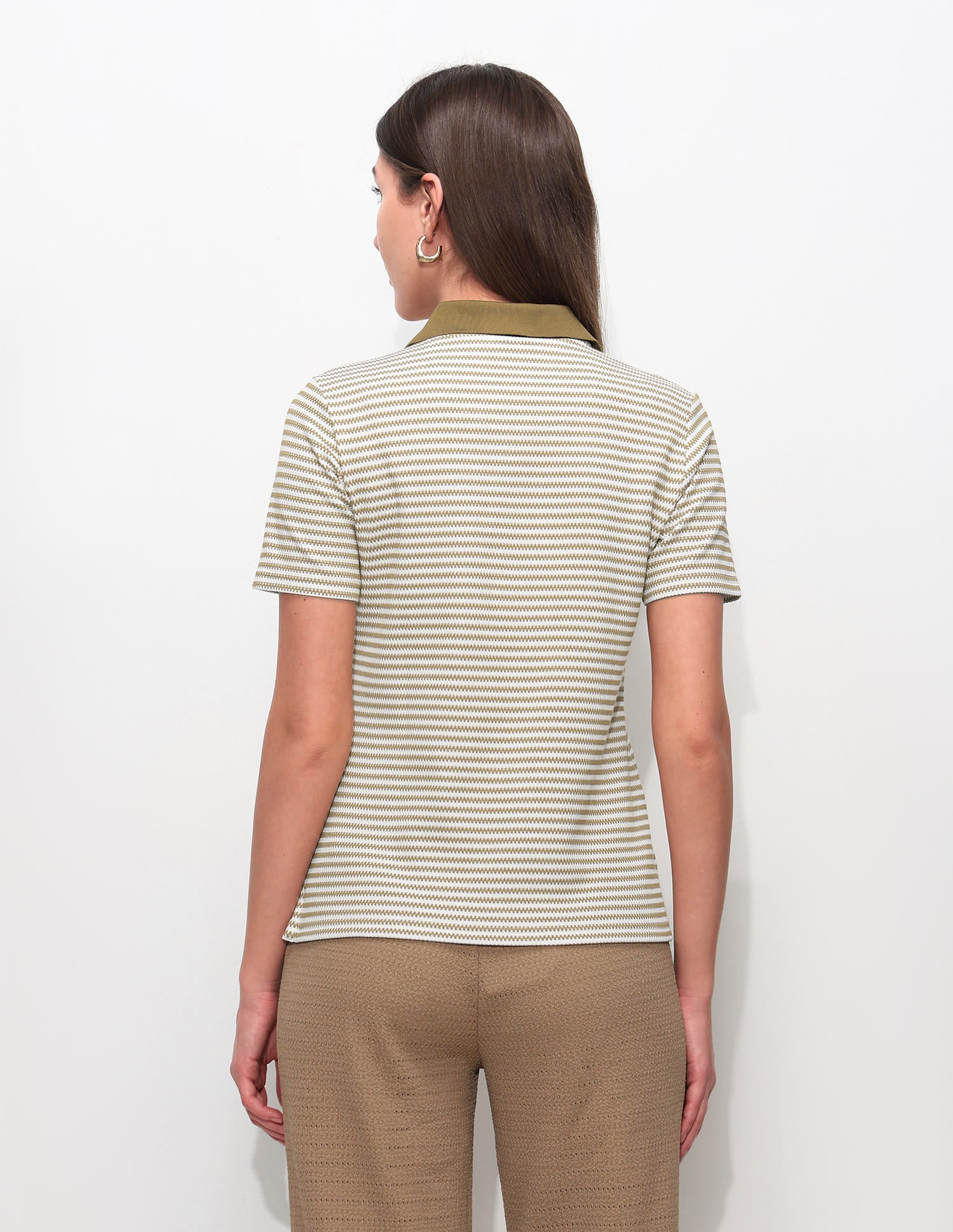 Textured Stripes Polo Shirt - Image 5