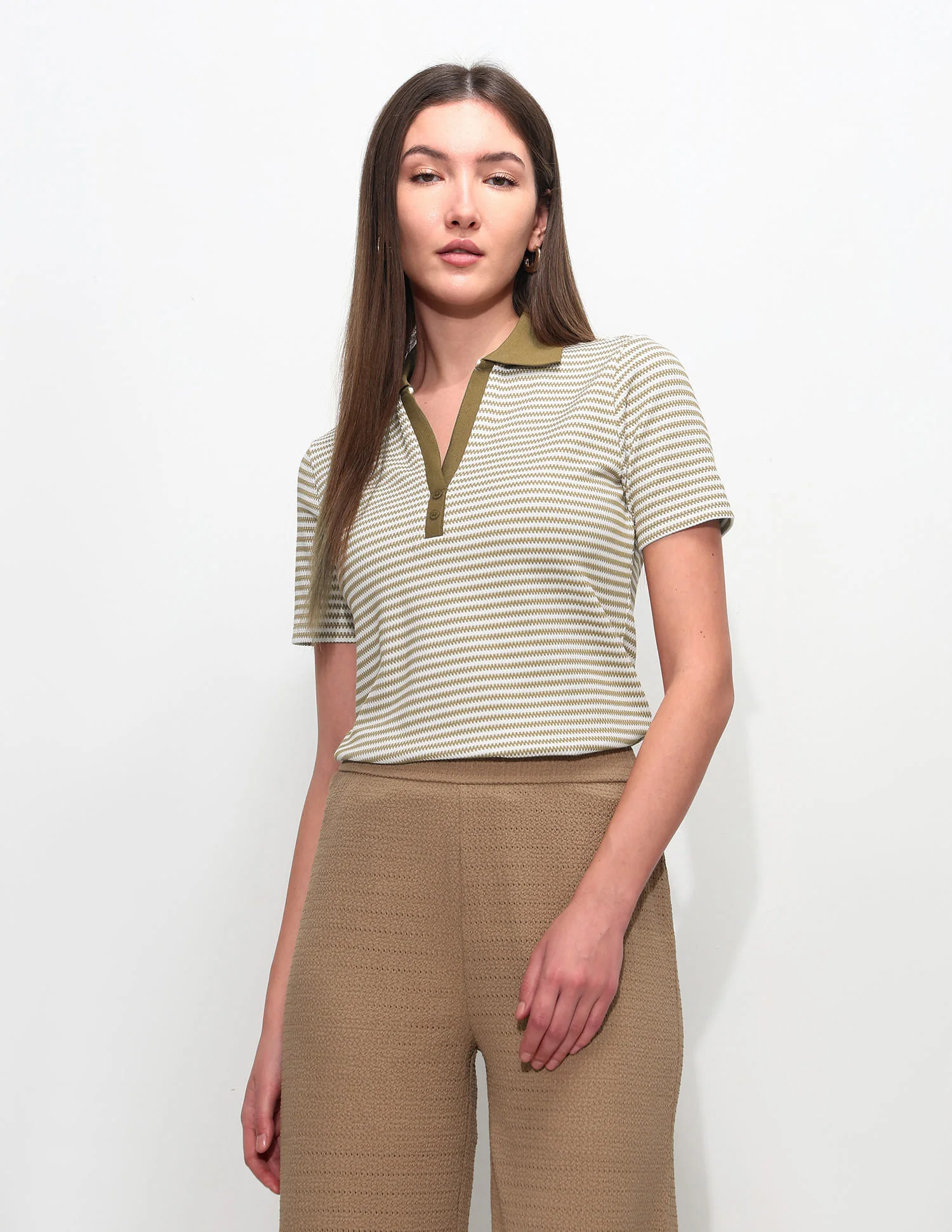 Textured Stripes Polo Shirt - Image 6