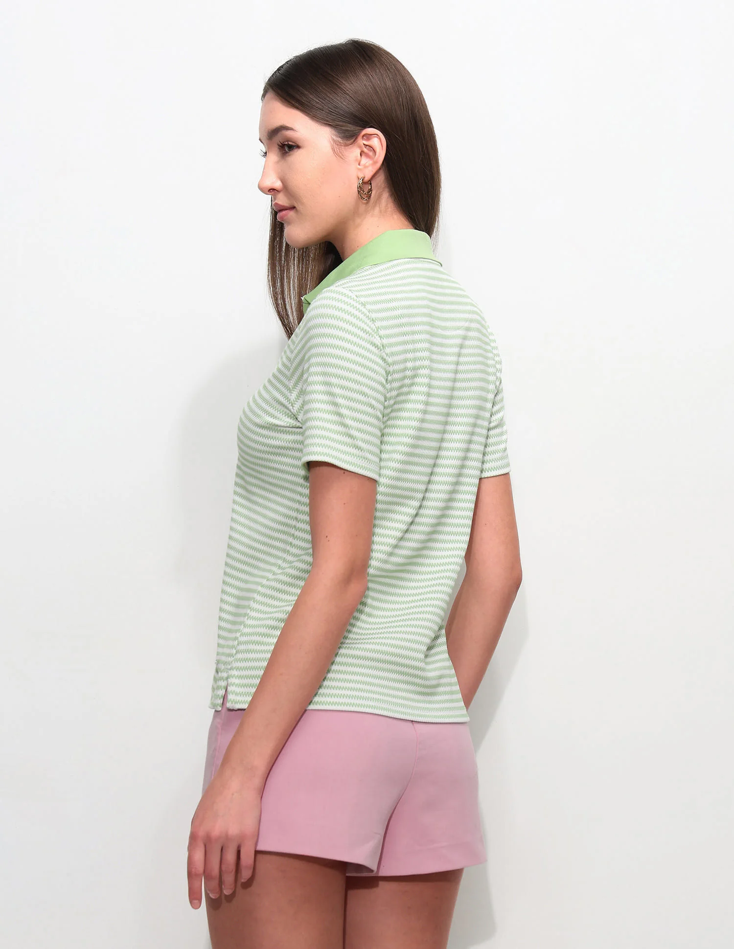 Textured Stripes Polo Shirt - Image 5