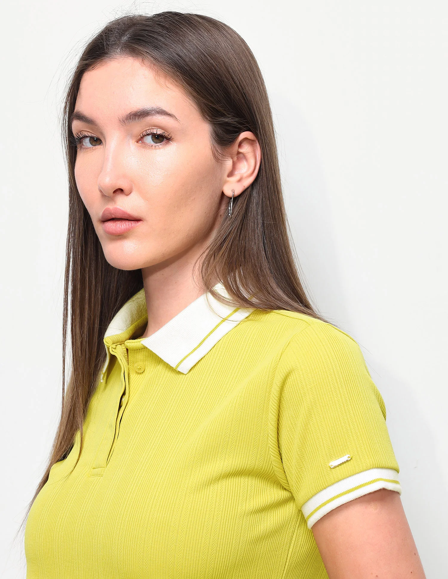 Textured Vertical Striped Regular Fit Polo Shirt - Image 7