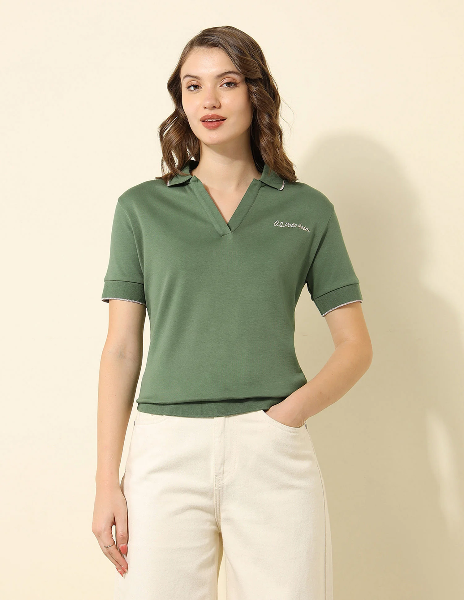 Tipped Collar Boxy Fit Polo Shirt - Image 6