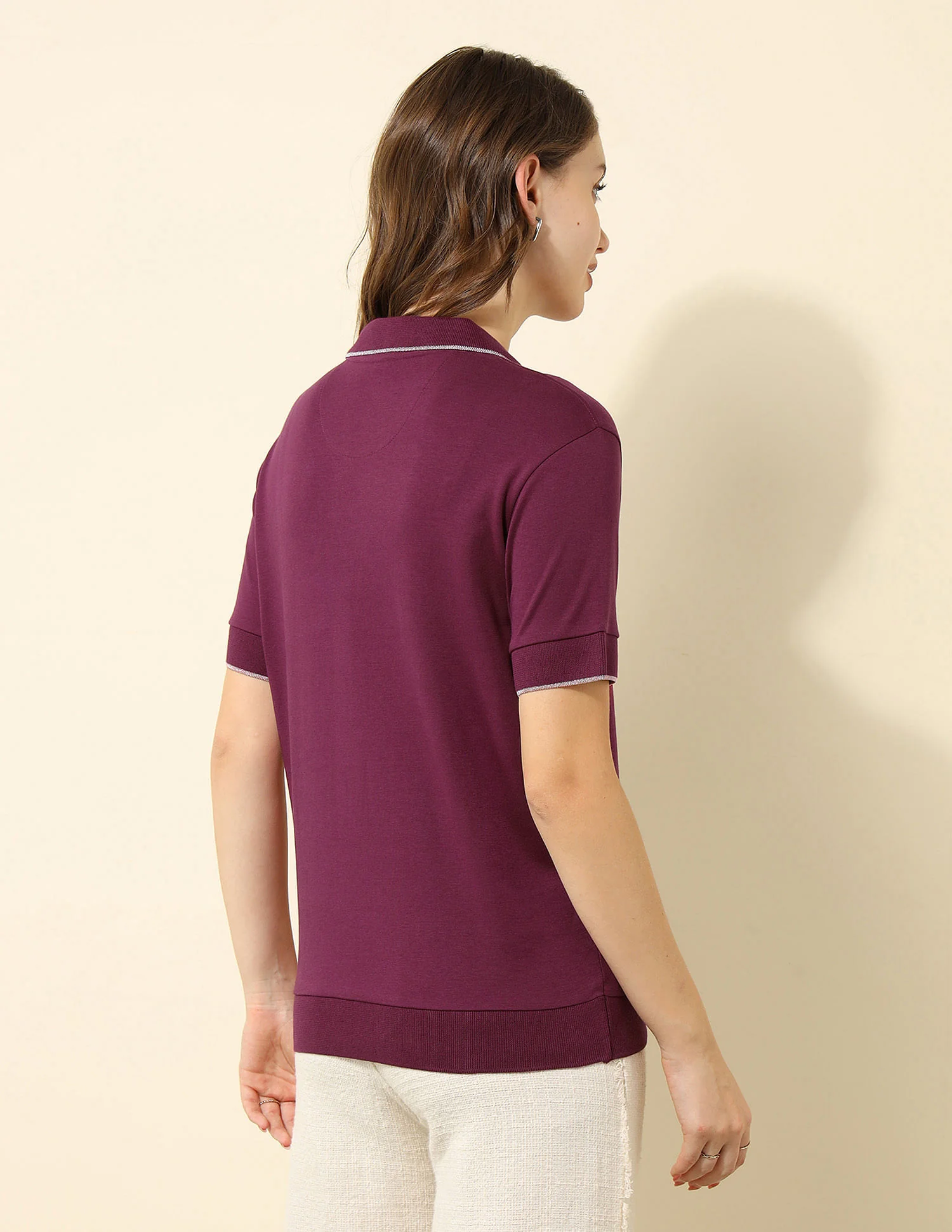 Tipped Collar Boxy Fit Polo Shirt - Image 5