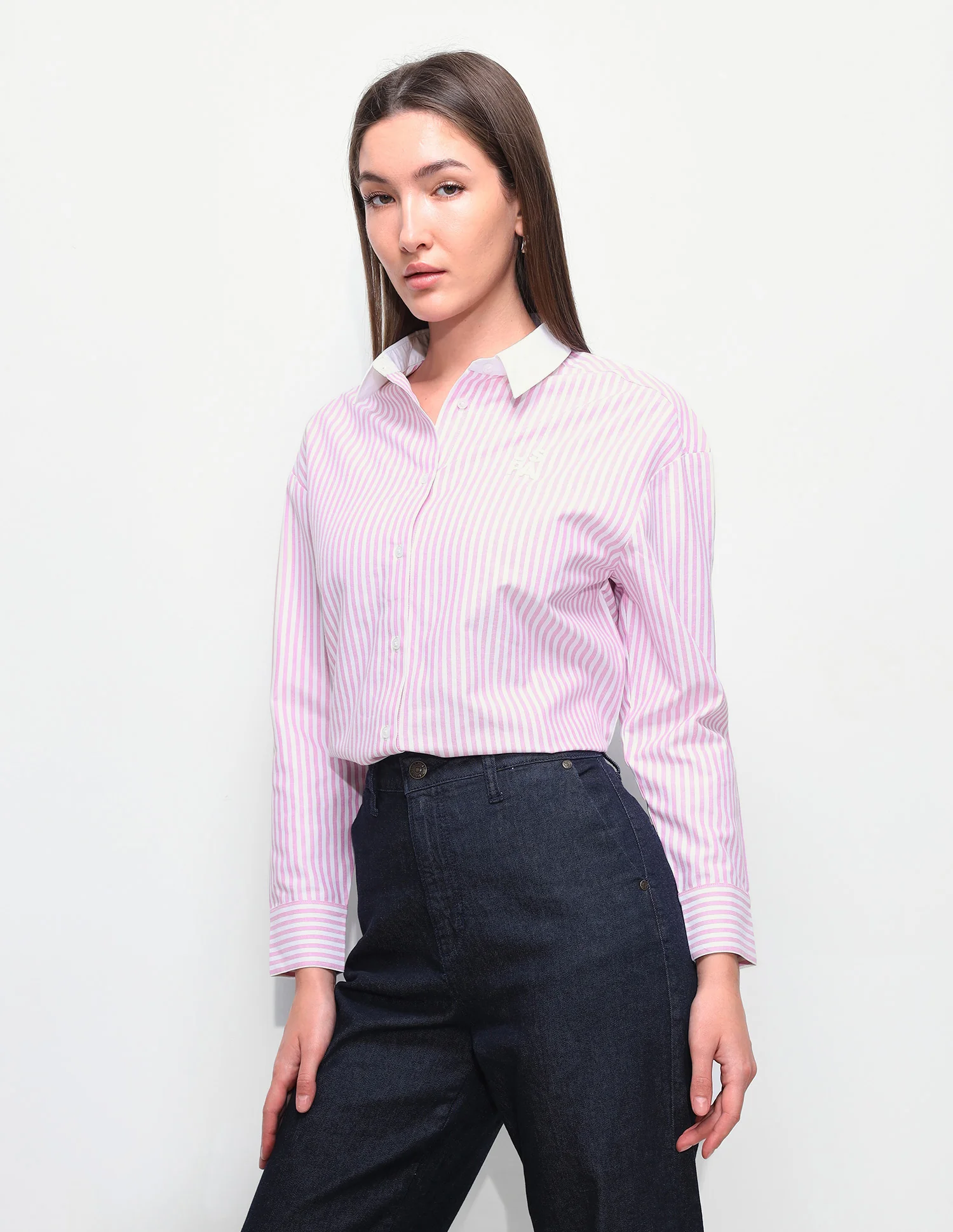 Vertical Striped Boxy Fit Shirt - Image 4