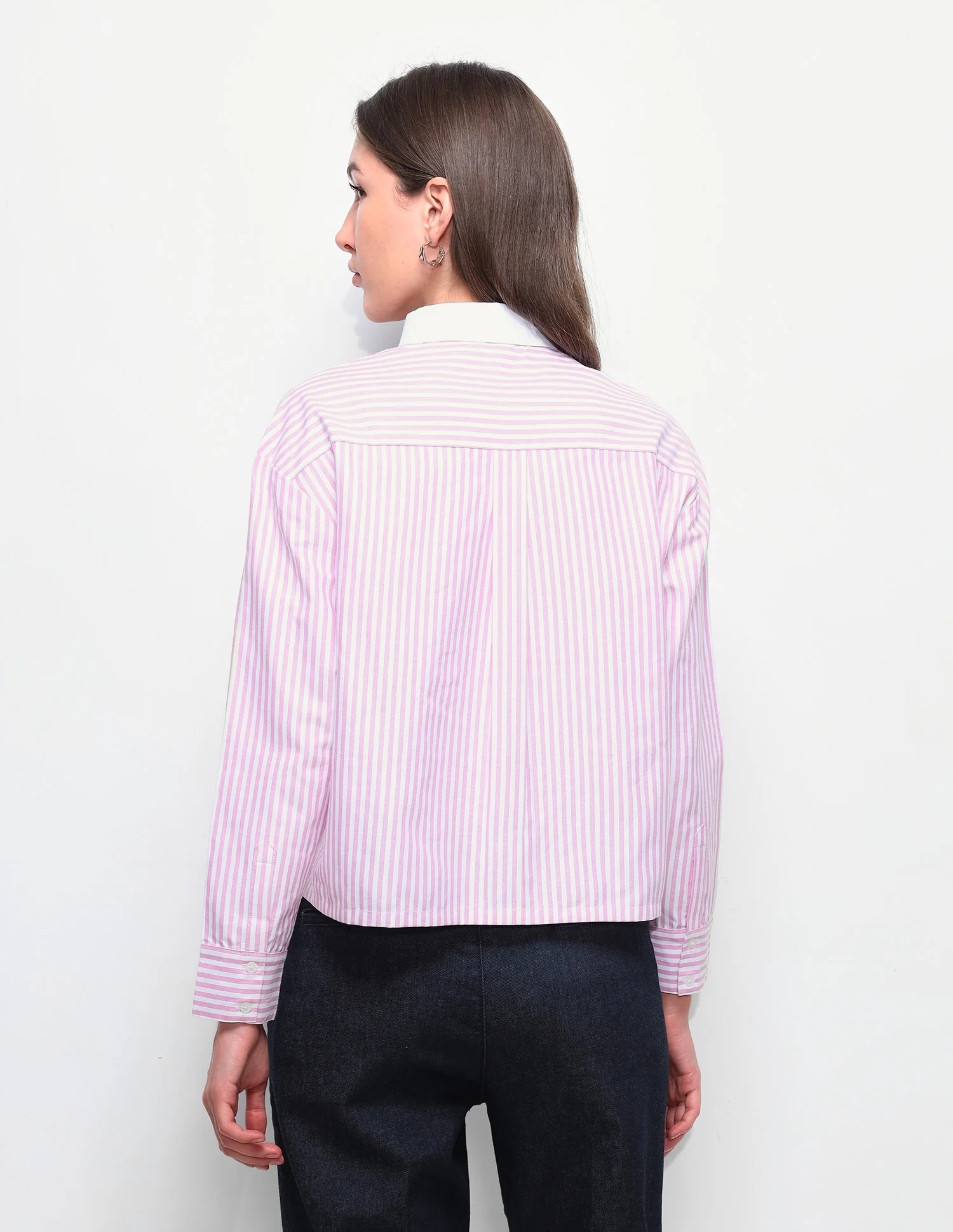 Vertical Striped Boxy Fit Shirt - Image 5