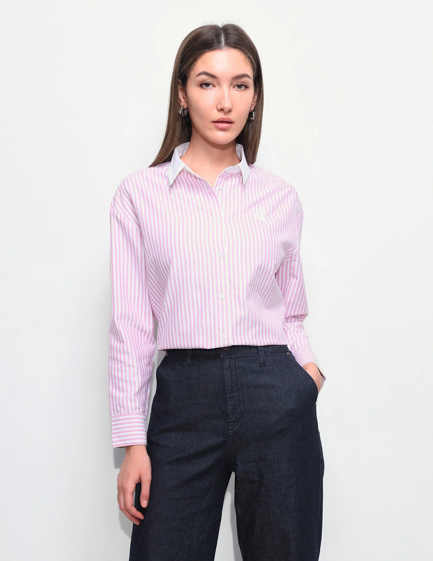 Vertical Striped Boxy Fit Shirt - Image 6