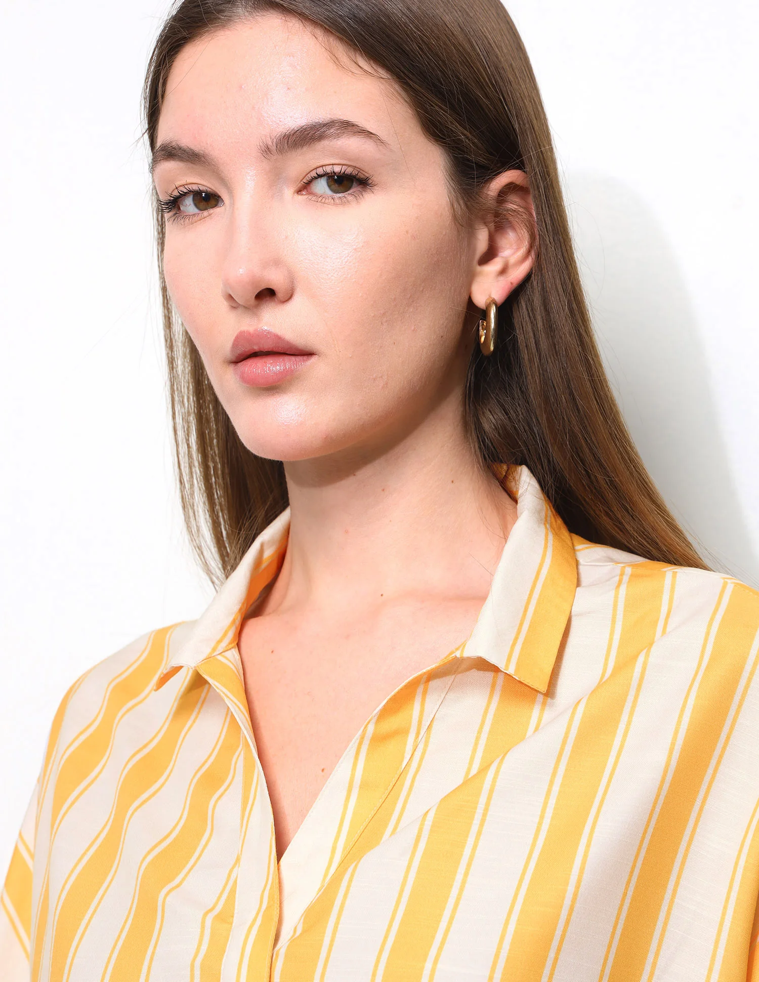 Vertical Striped Elbow Sleeve Top - Image 7