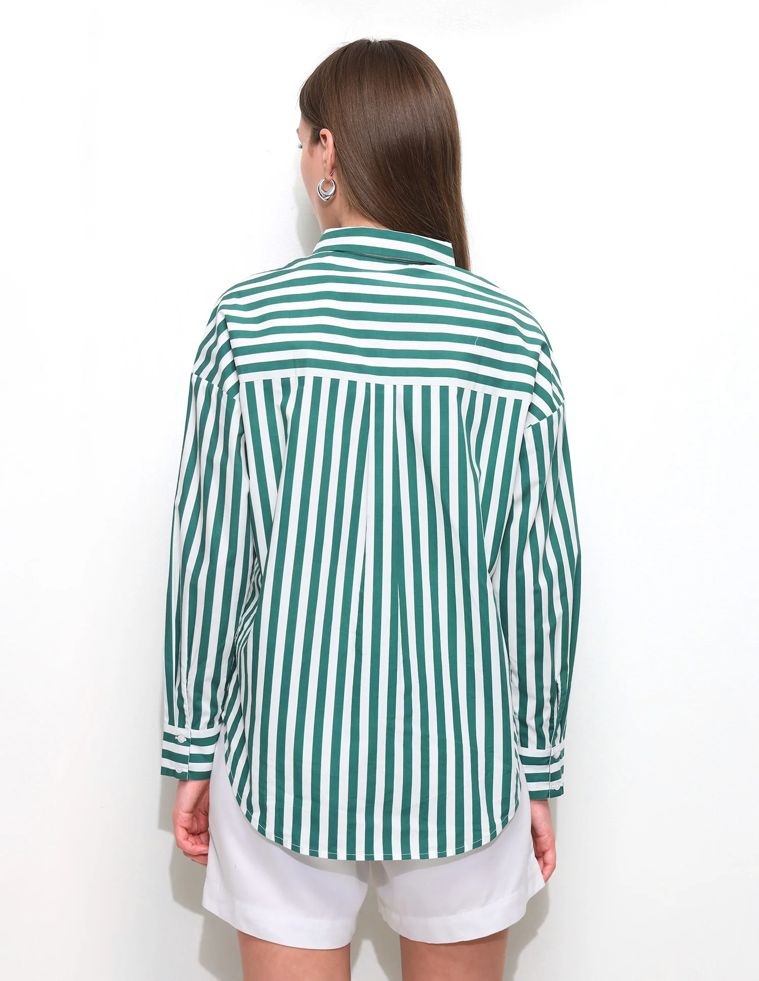 Vertical Striped Oversized Fit Shirt - Image 5