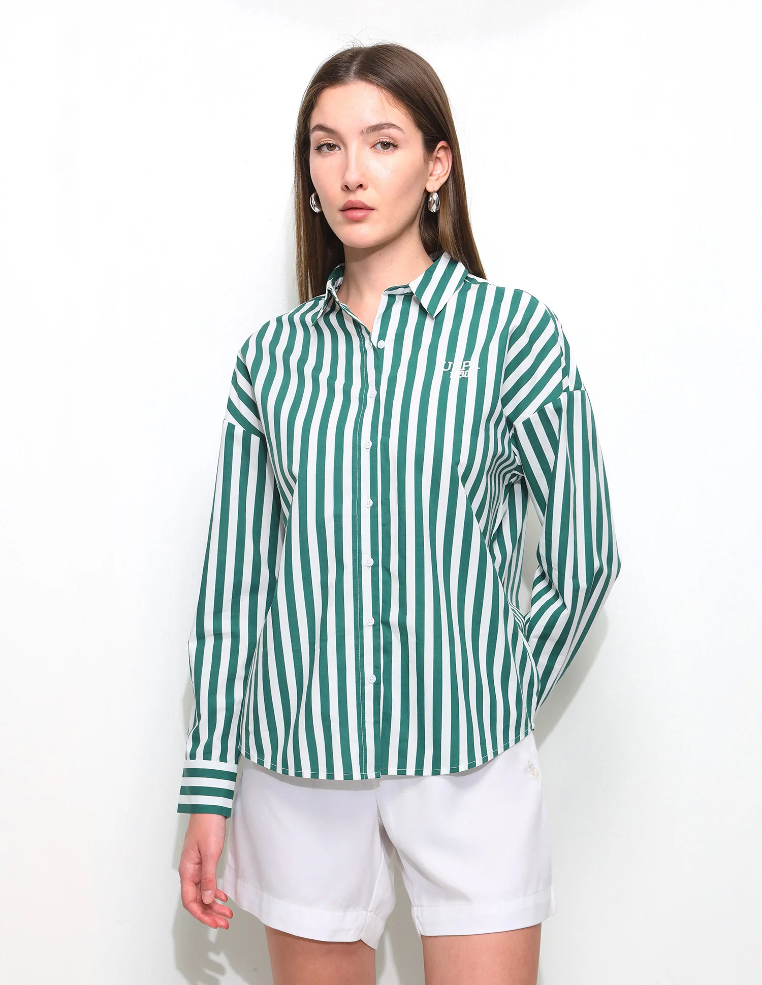 Vertical Striped Oversized Fit Shirt - Image 6