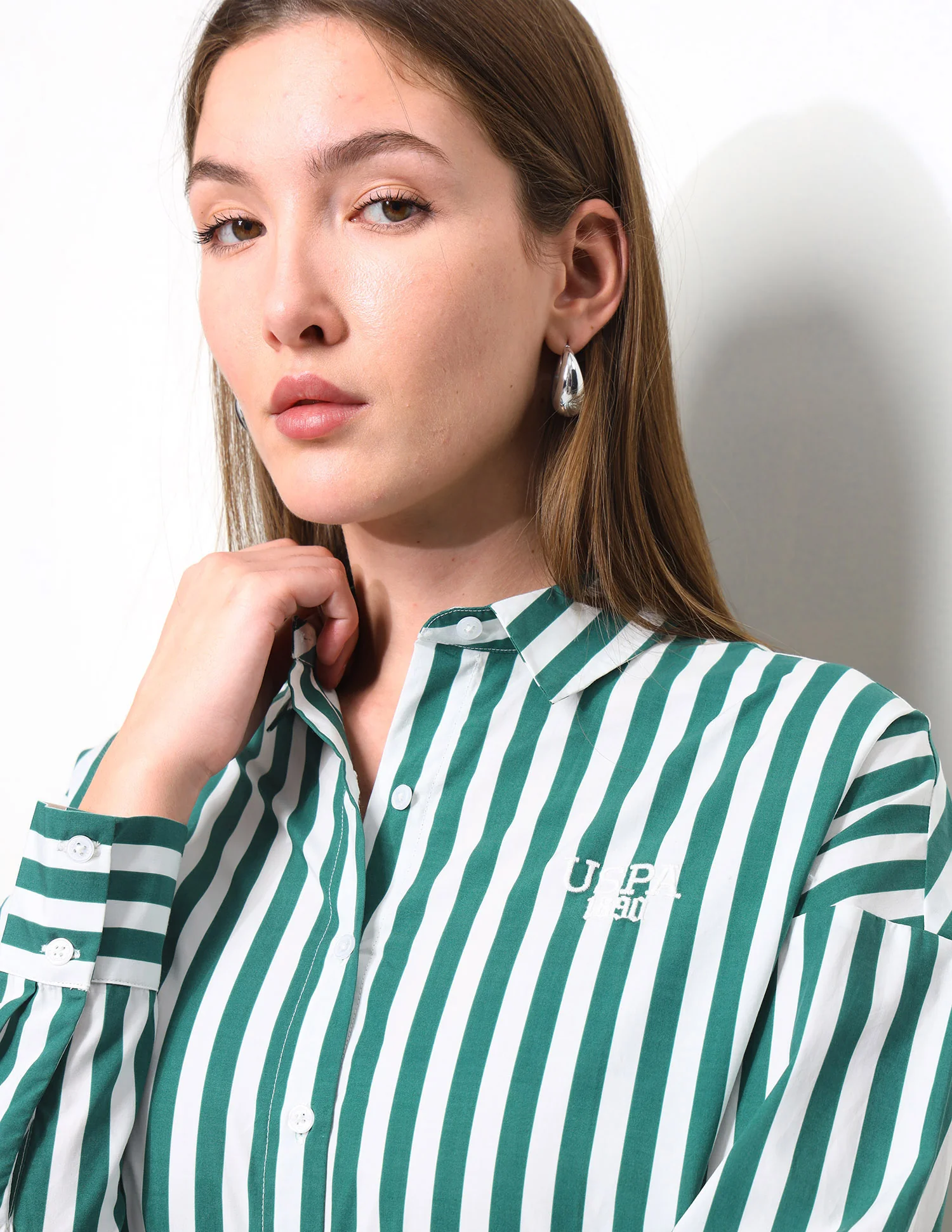 Vertical Striped Oversized Fit Shirt - Image 7