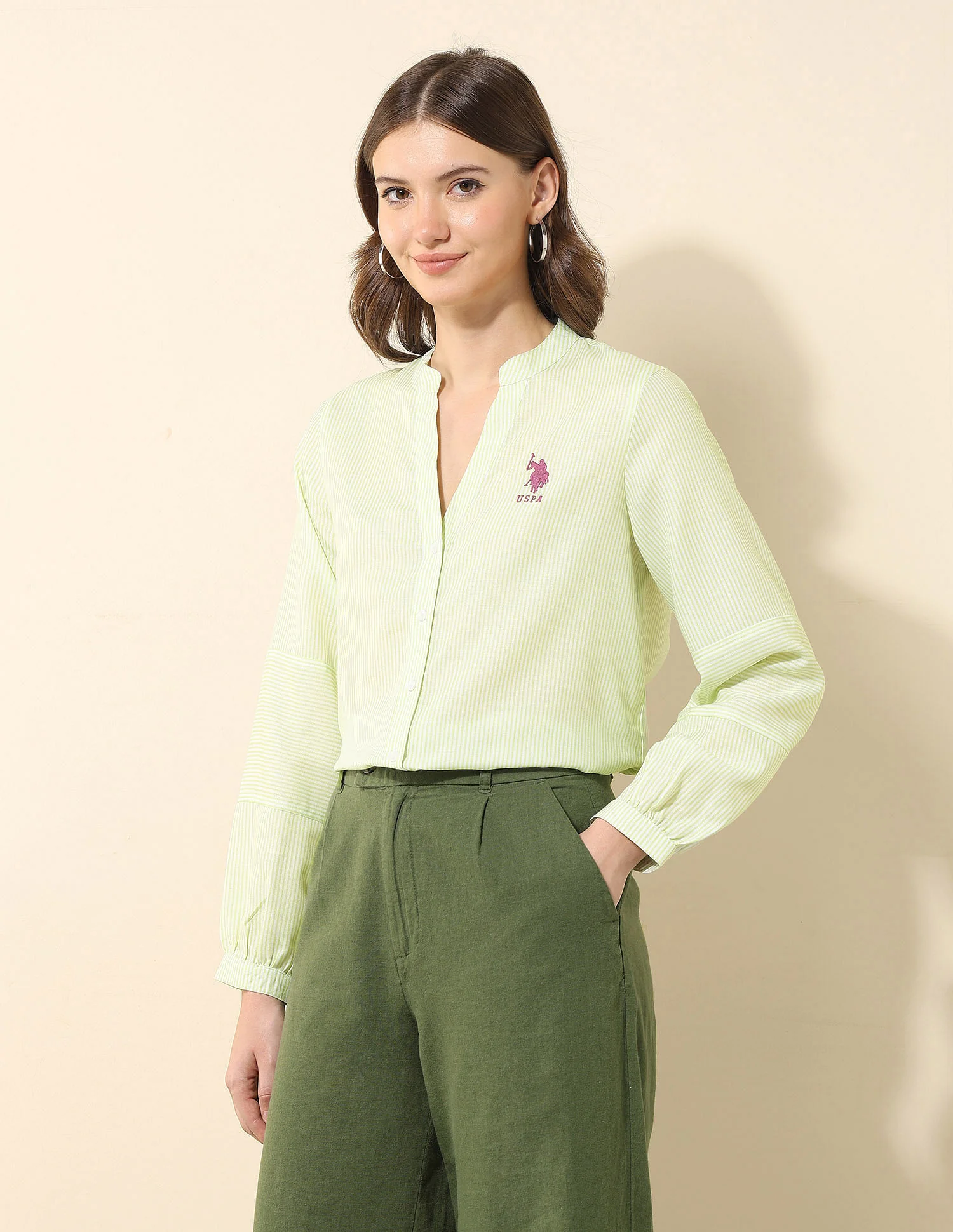 Vertical Striped Regular Fit Shirt - Image 4