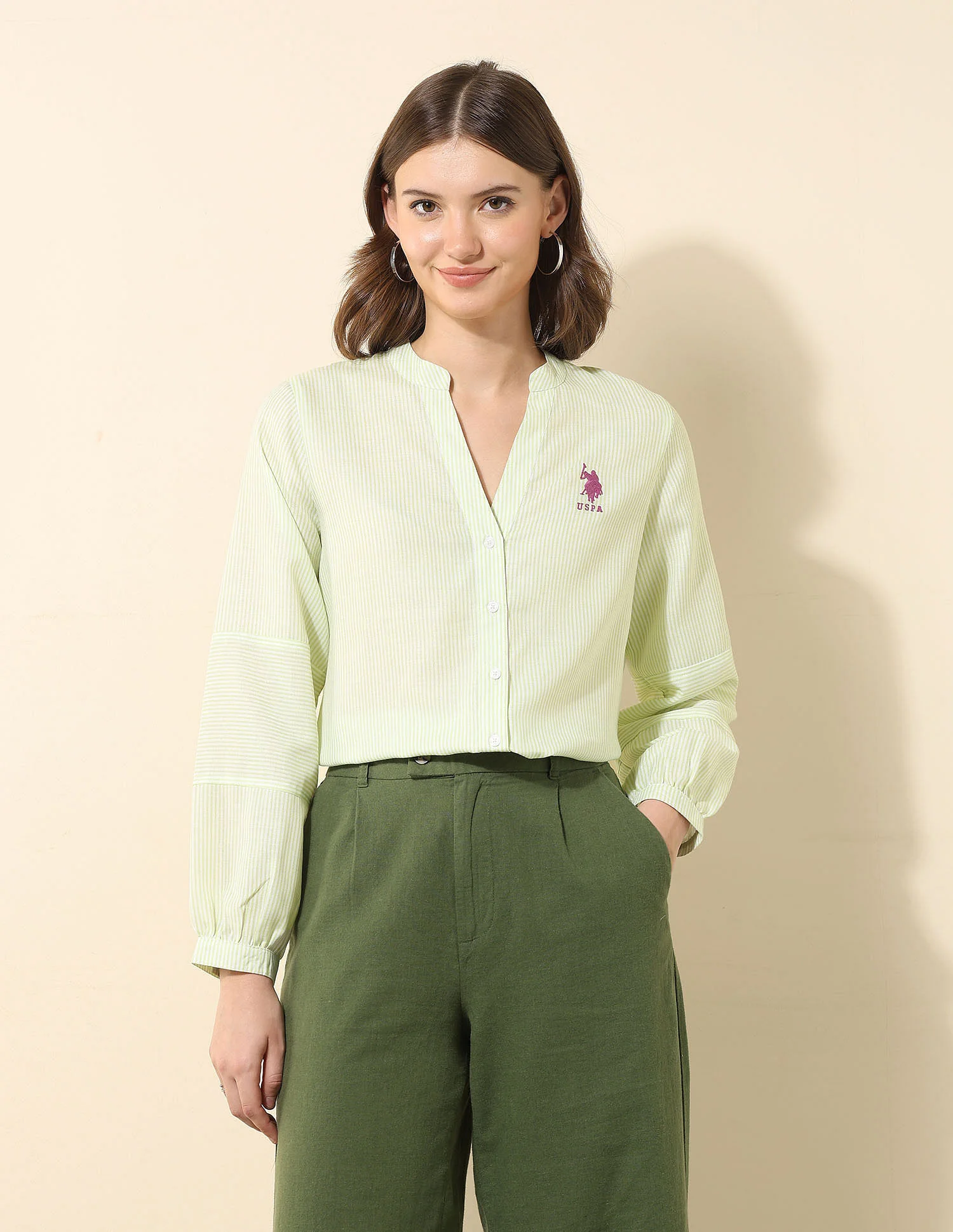 Vertical Striped Regular Fit Shirt - Image 6
