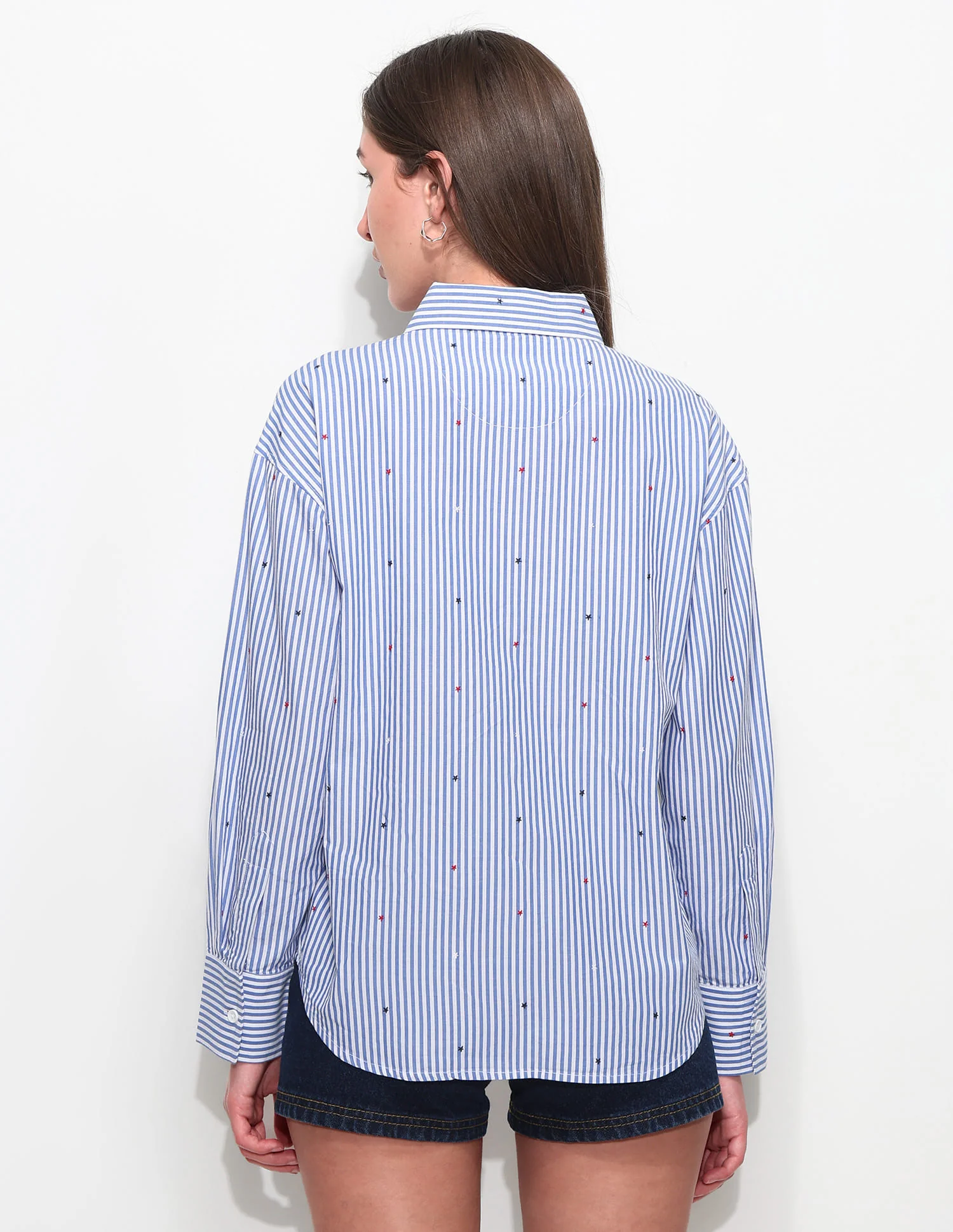 Vertical Striped Shirt With Embroidery - Image 6