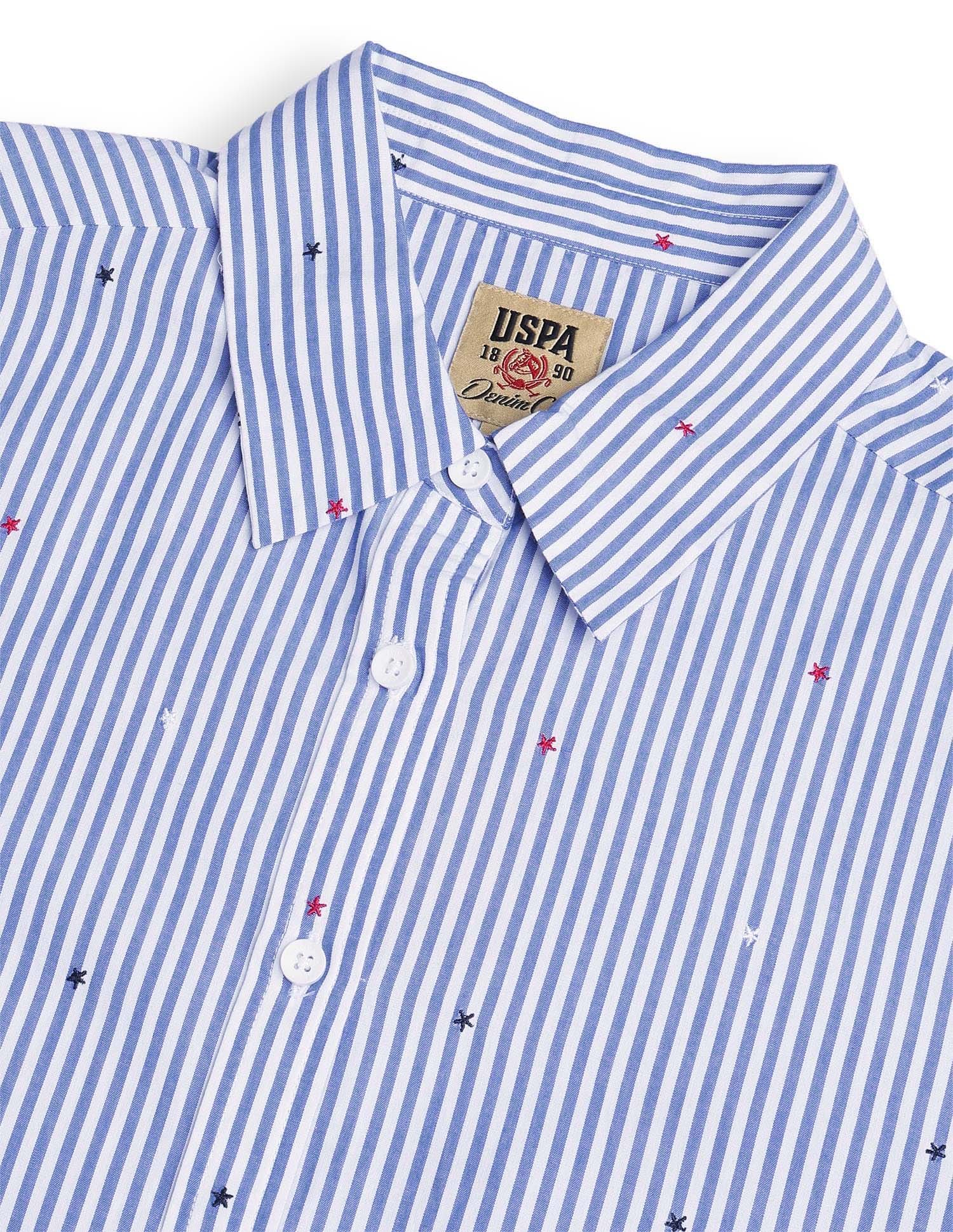 Vertical Striped Shirt With Embroidery - Image 9