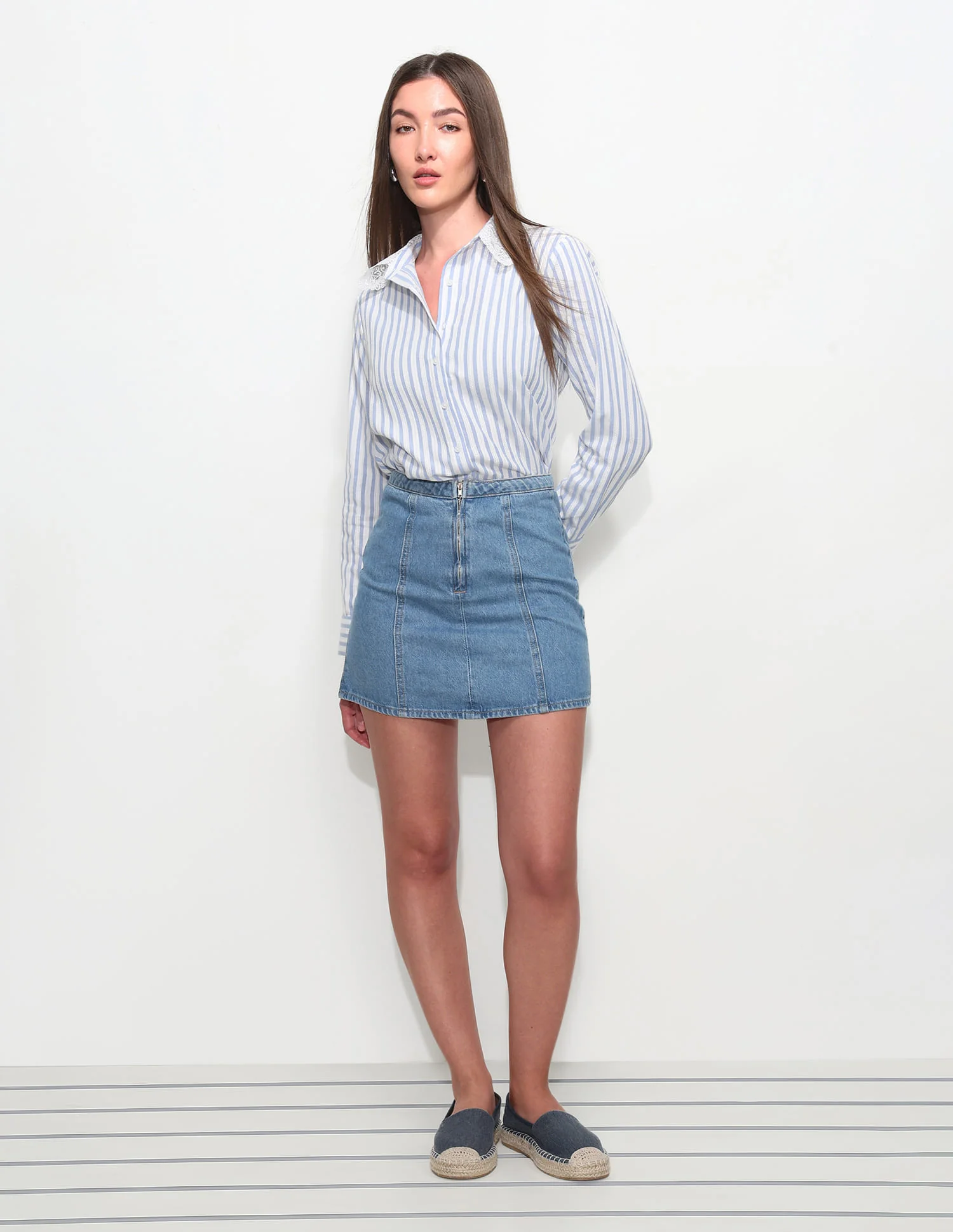 Vertical Striped Textured Shirt - Image 3