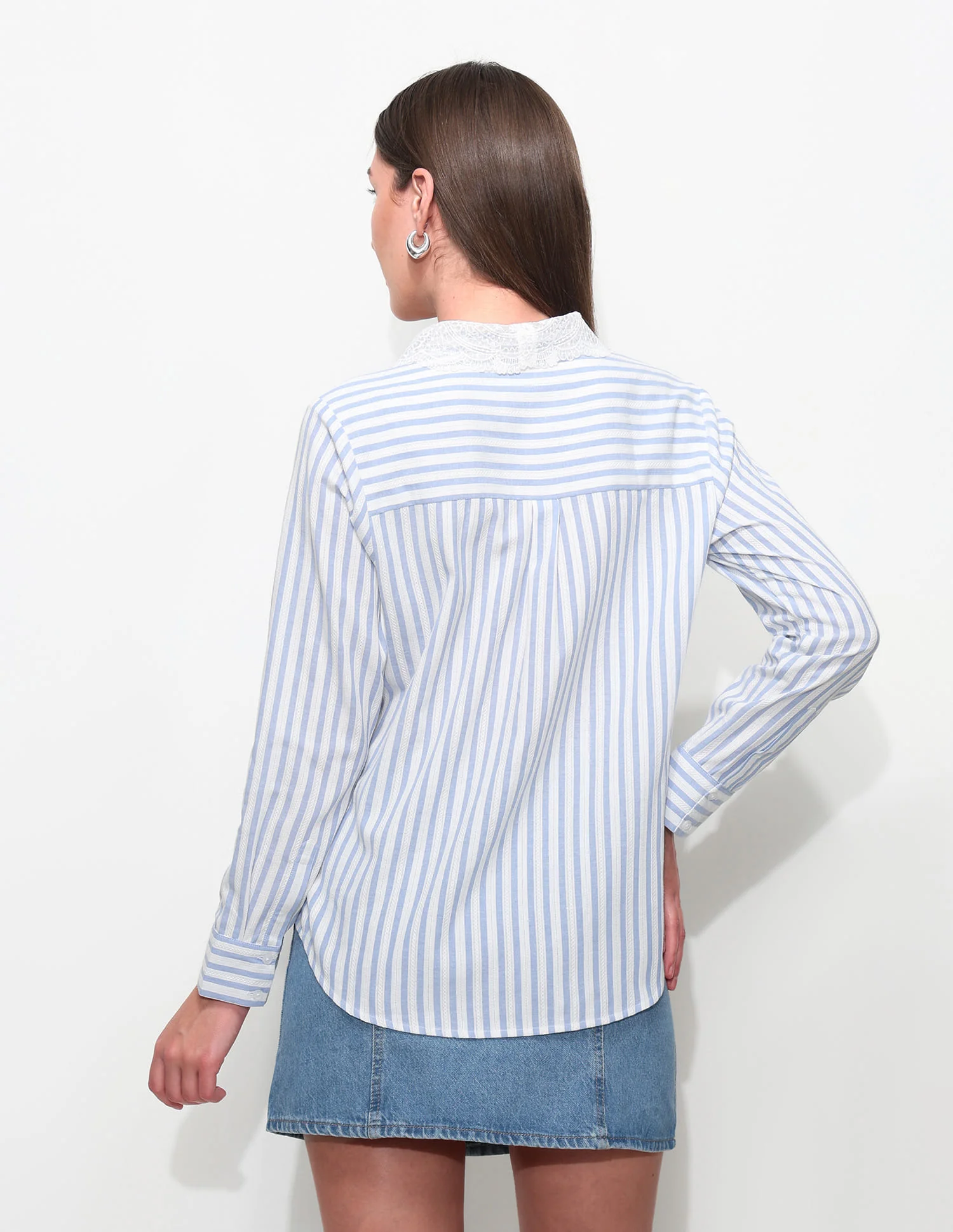Vertical Striped Textured Shirt - Image 5