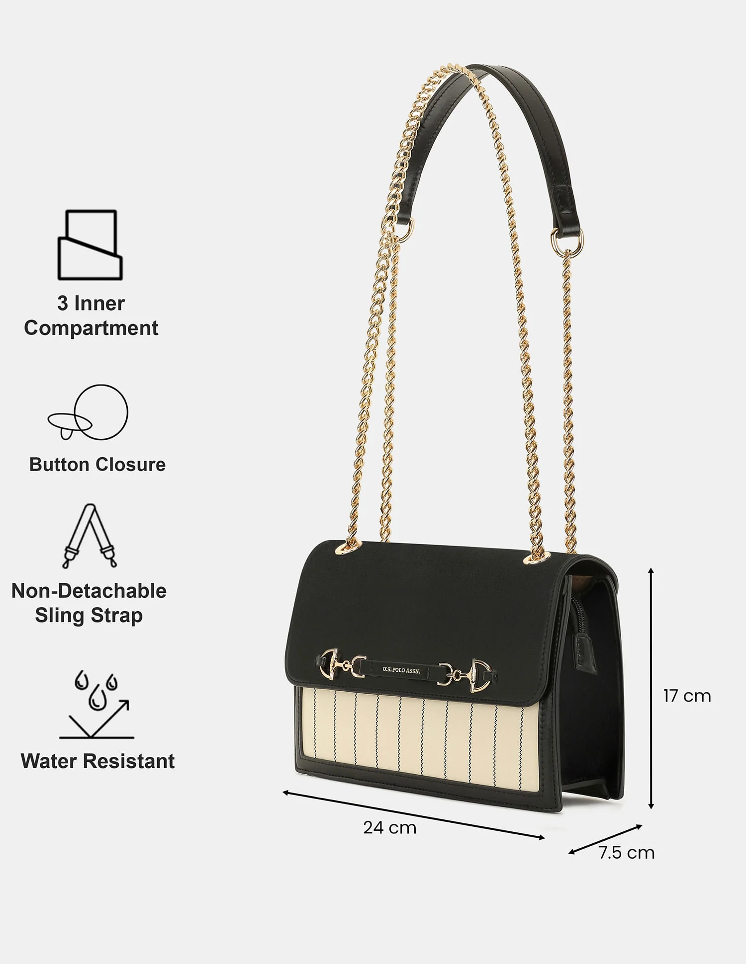 Women Babette Vertical Striped Cross Body Bag - Image 3