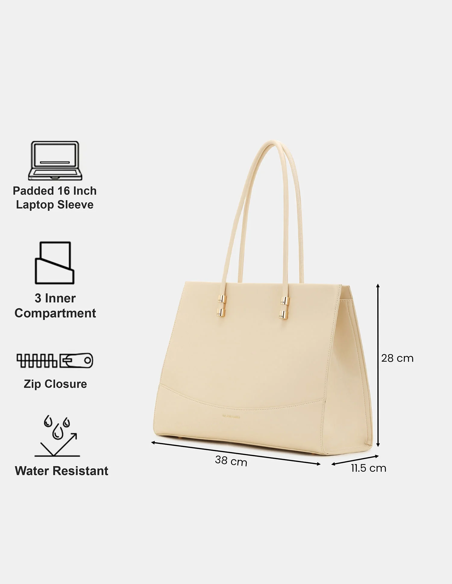 Women  Bella Tote Bag with Solid Finish - Image 3