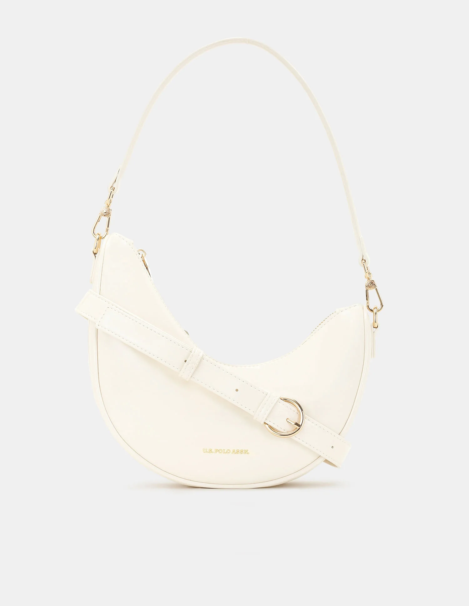 Women Belle Half-Moon Shoulder Bag with Patent Finish - Image 3