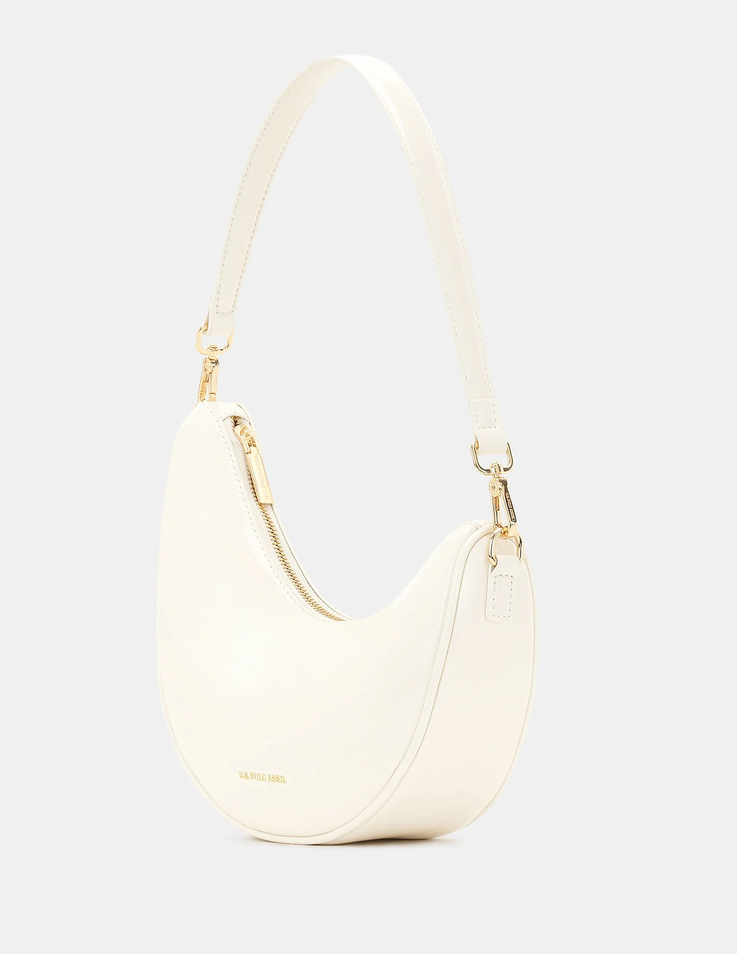 Women Belle Half-Moon Shoulder Bag with Patent Finish - Image 5