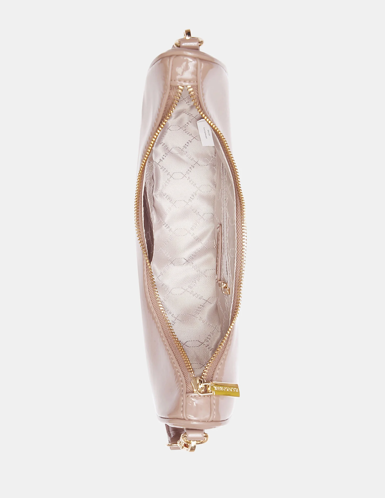 Women Belle Half-Moon Shoulder Bag with Patent Finish - Image 6