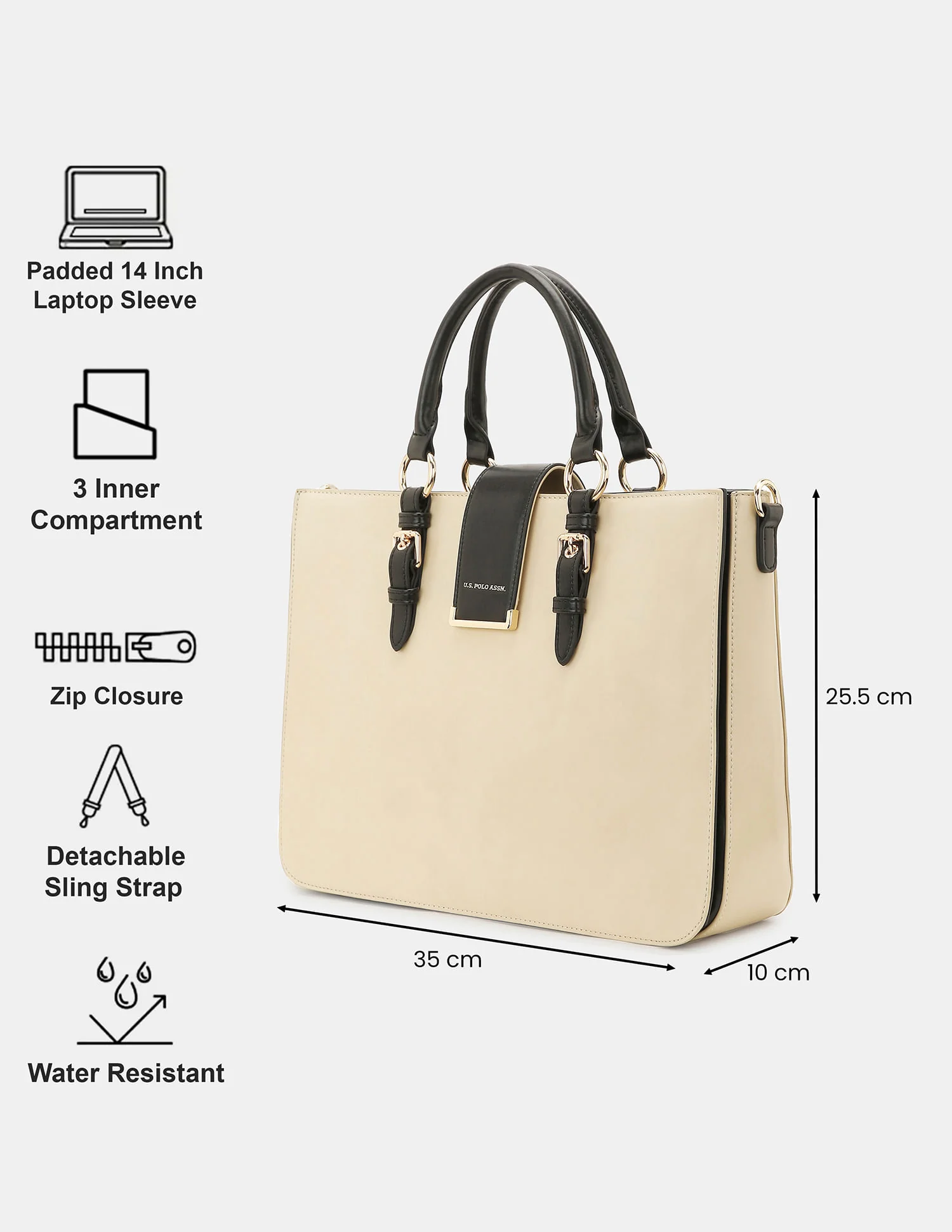 Women Bianca Tote Bag with Versatile Laptop Pocket - Image 3