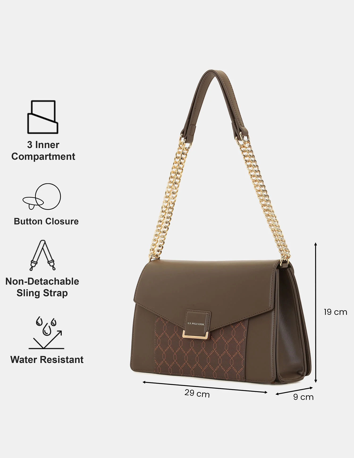 Women Birdy Sling Bag with Monogram Print - Image 3