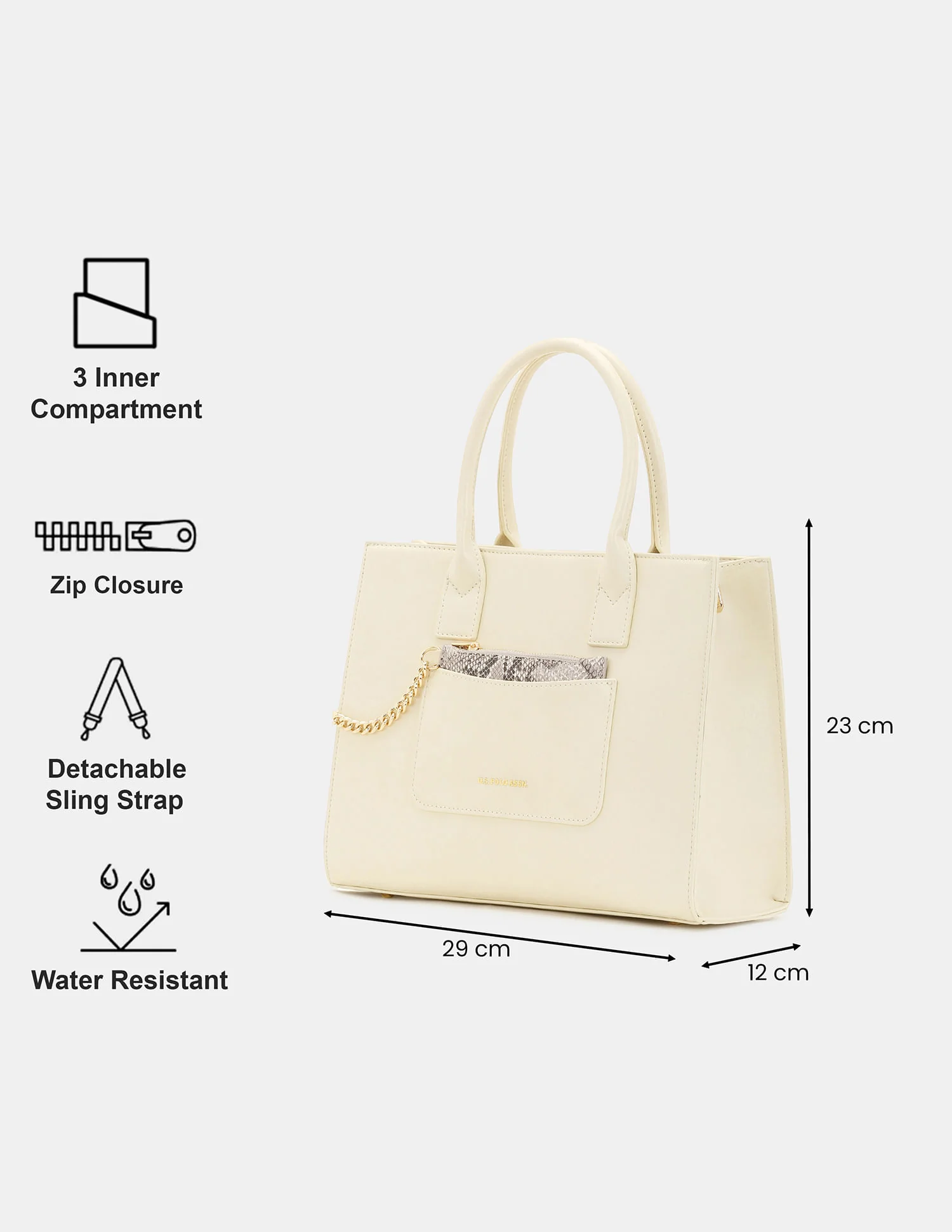Women Bonnie Satchel Bag with Chain Card Holder - Image 3