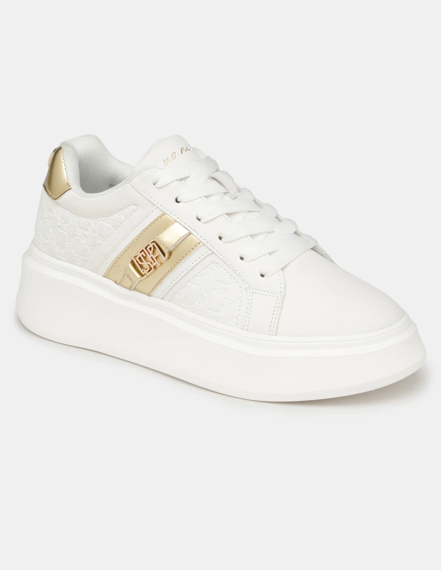 Women Brand Embossed Lace-Ups Elowen Sneakers - Image 3