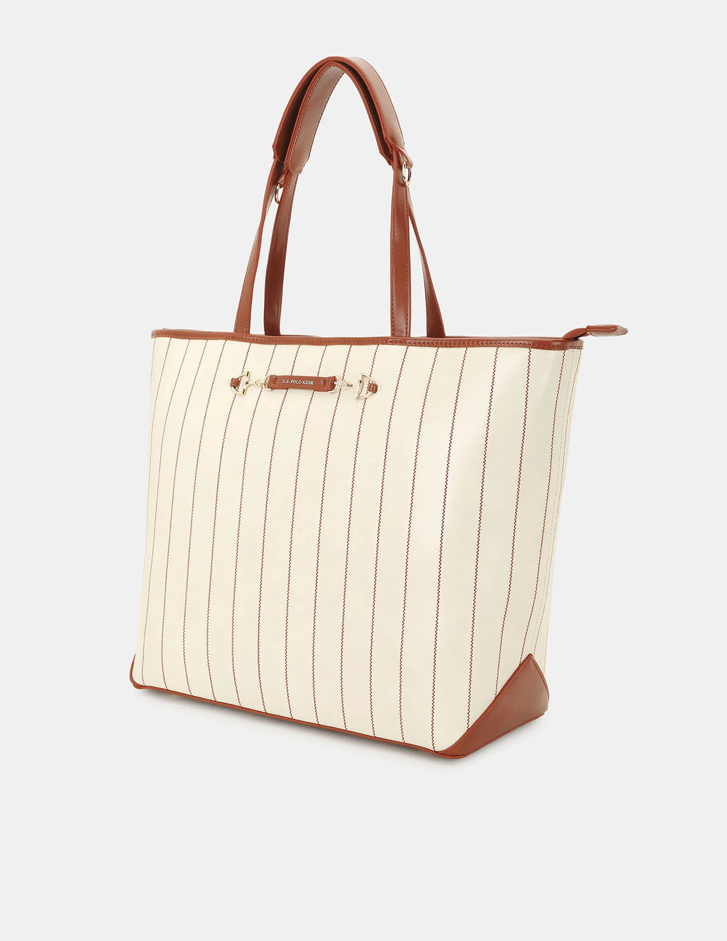 Women Bunny Striped Print Tote Bag with Shoulder Handle - Image 2
