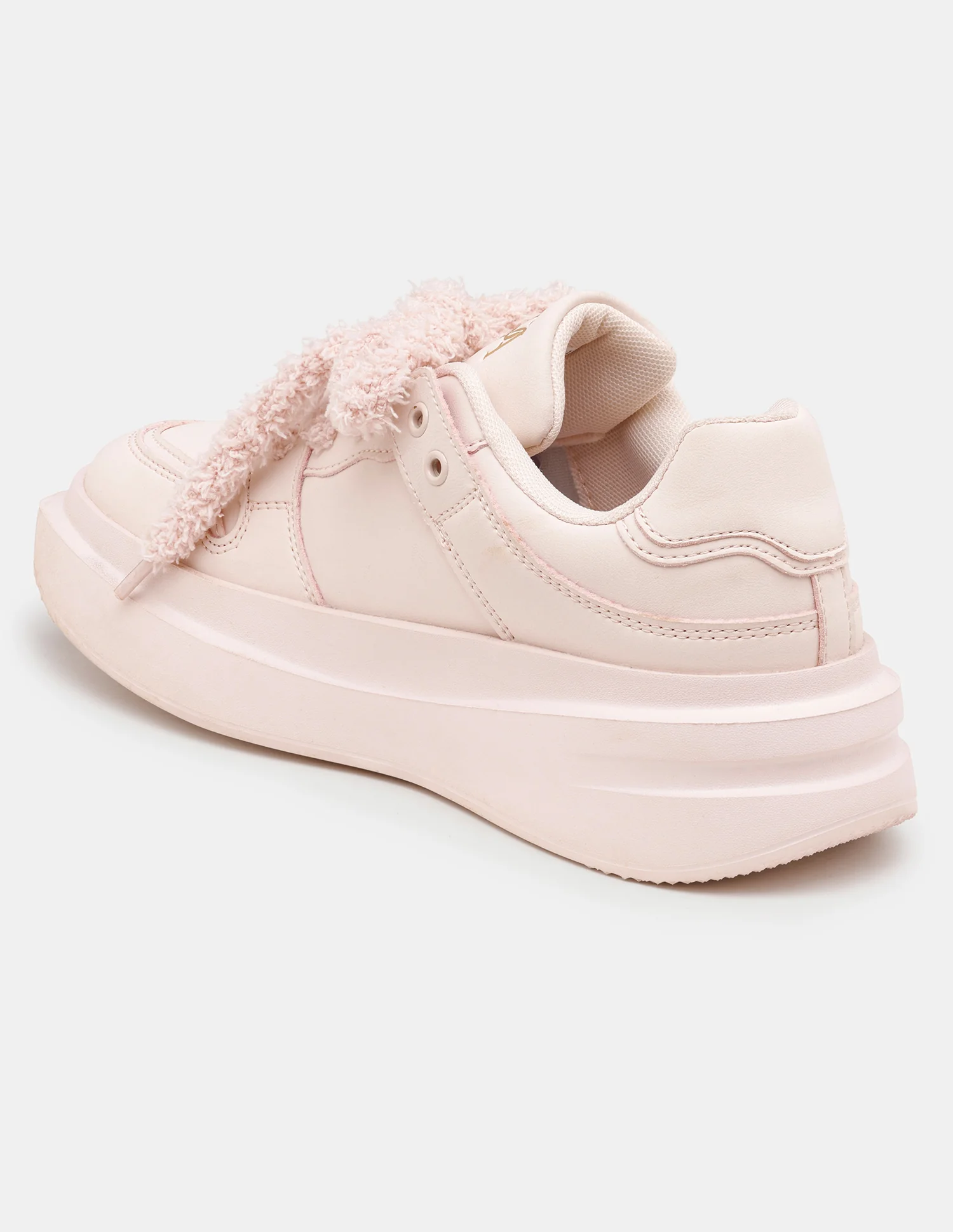 Women Burna 2.0 Round Toe Fur Lace-Ups Sneakers - Image 4