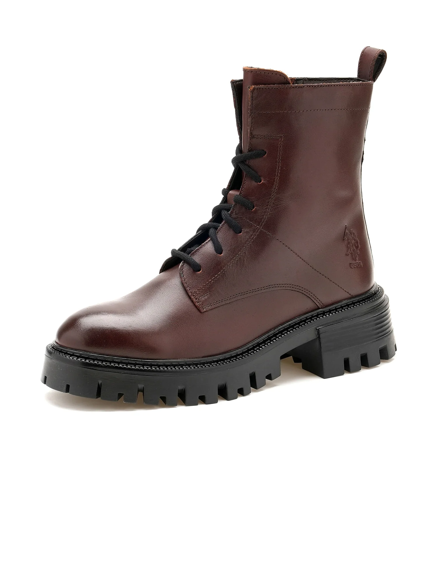 Women Fiorella Leather Combat Boots - Image 5
