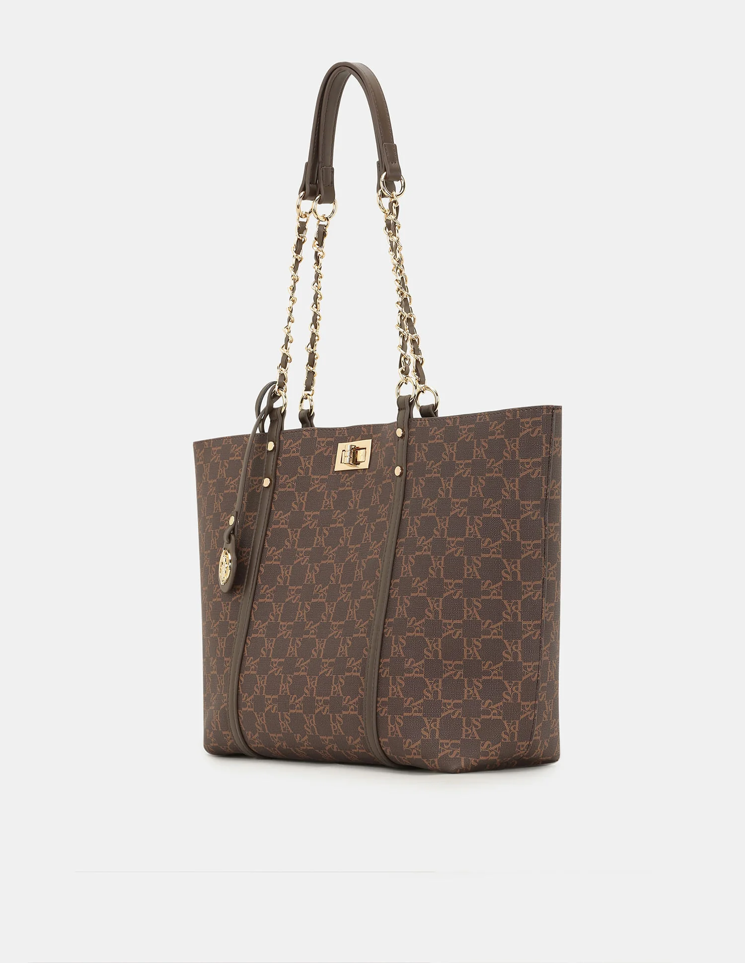 Women Kylie Monogram Tote Bag with Twist Lock - Image 3