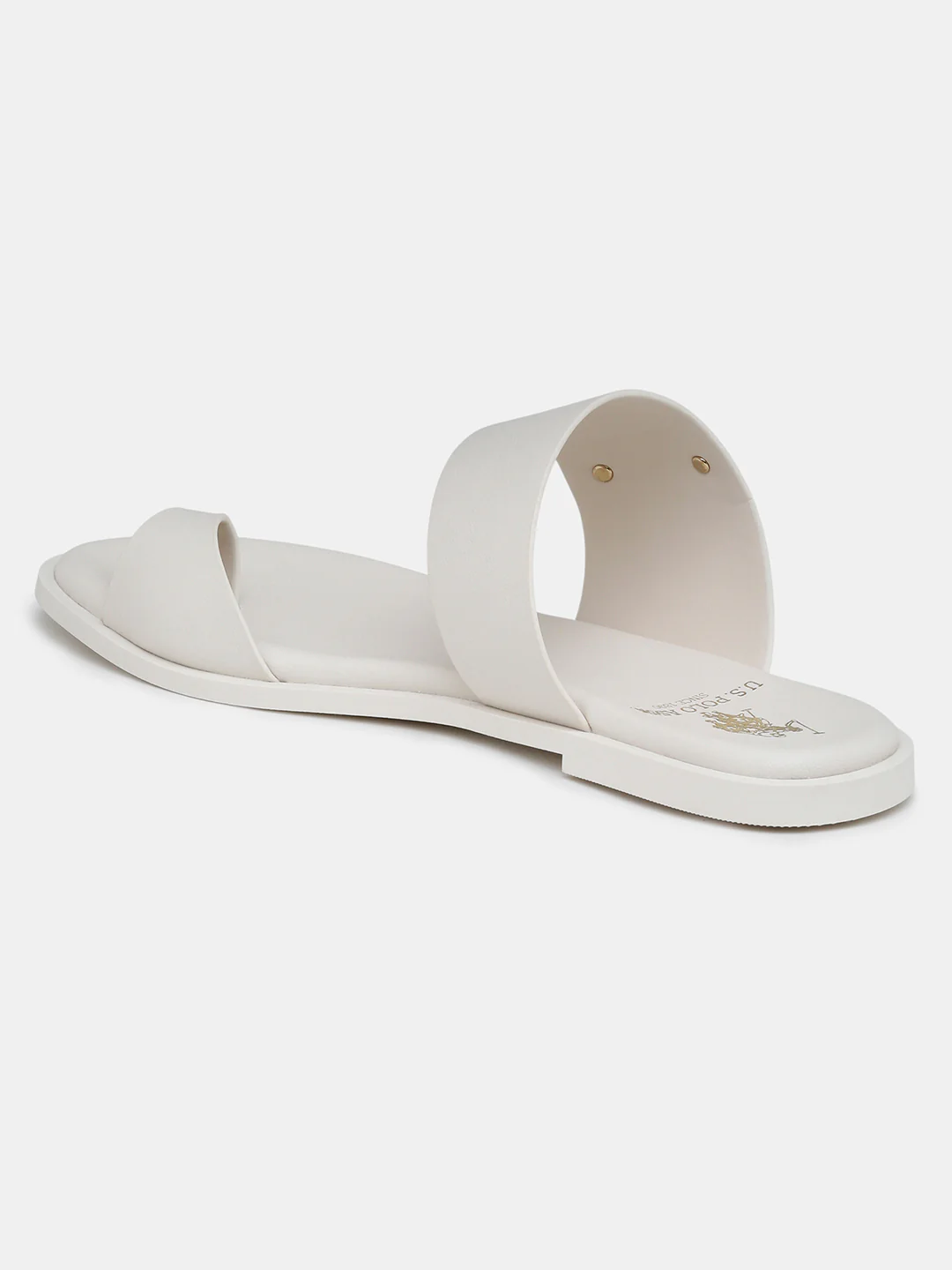 Women Slip On Astrel Sandals with Gold Hardware - Image 4