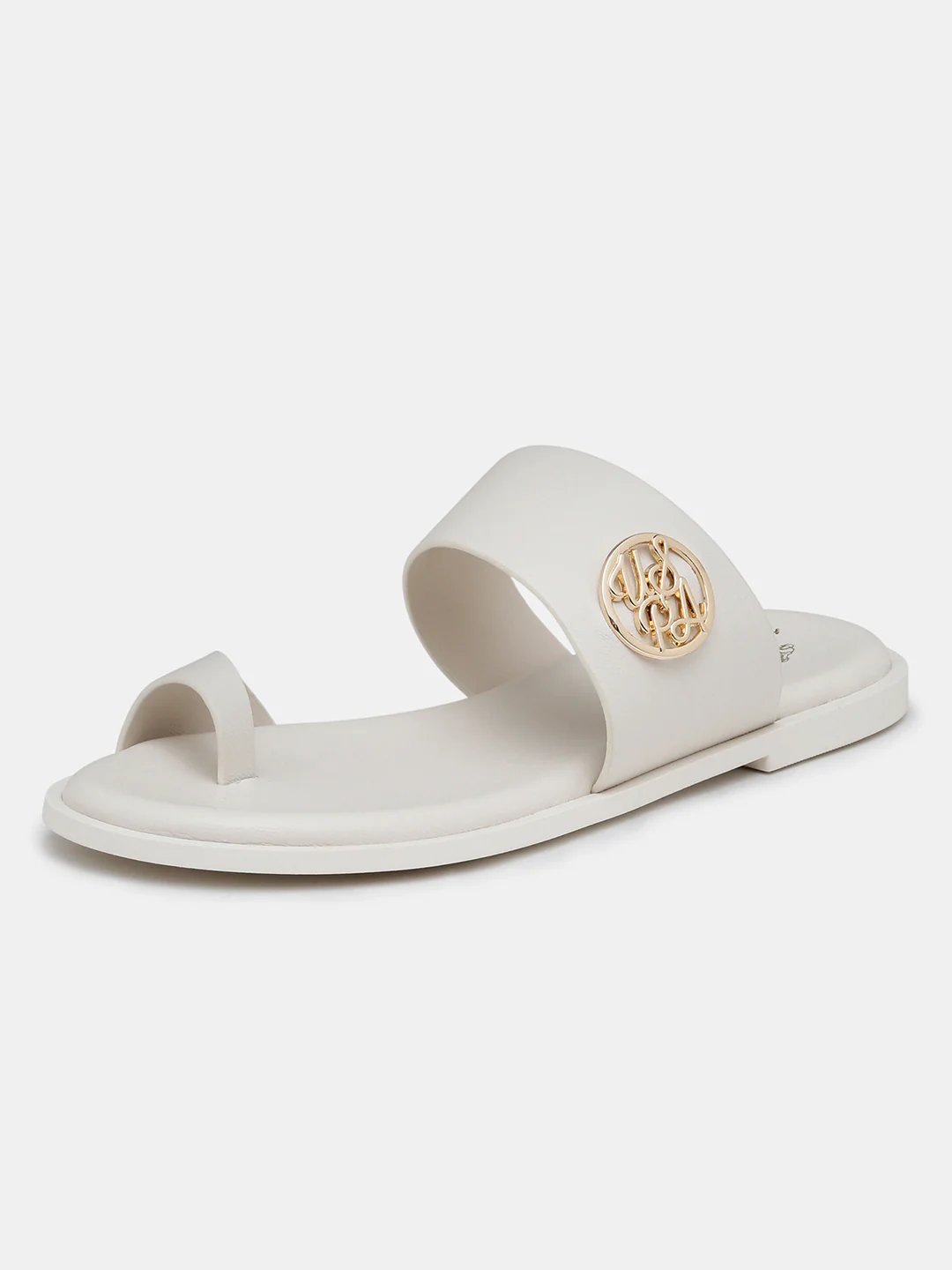 Women Slip On Astrel Sandals with Gold Hardware - Image 5