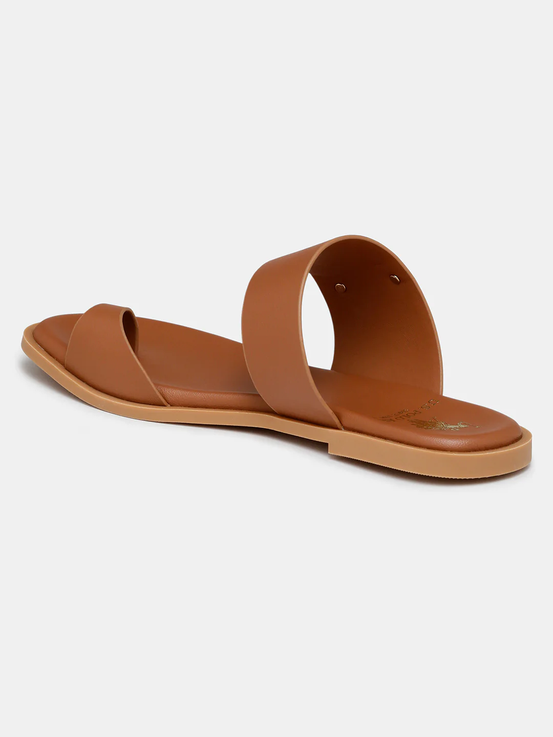 Women Slip On Astrel Sandals with Gold Hardware - Image 4