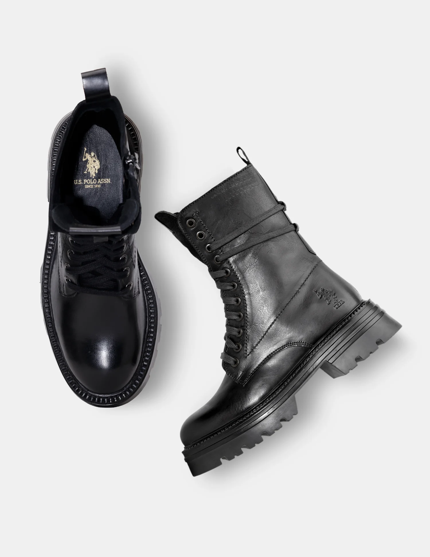 Women Virelle Leather Lace Ups Boots