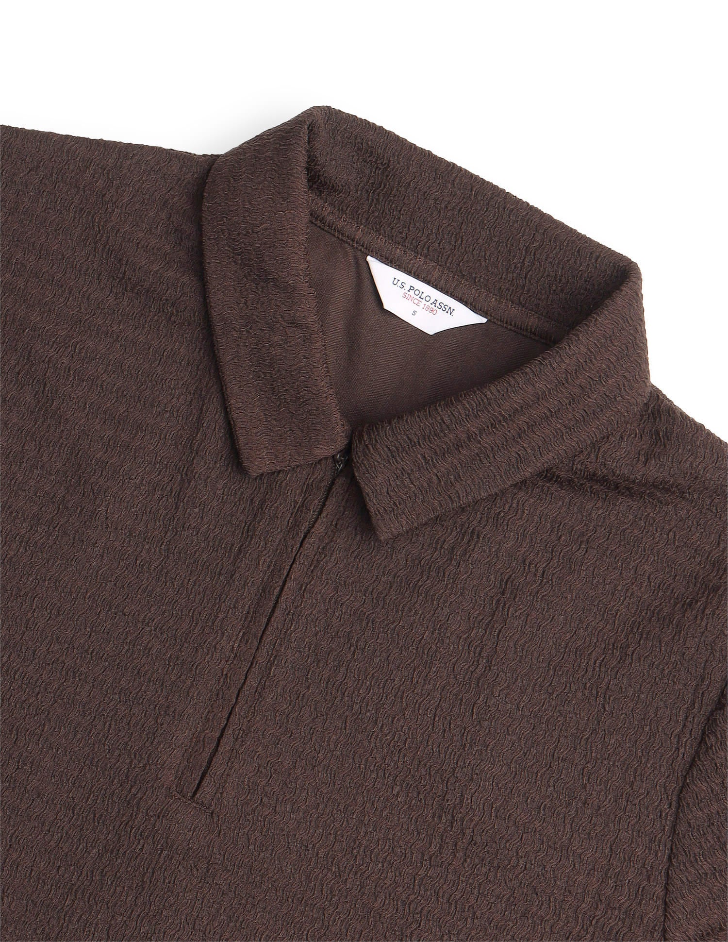 Zipper Collar Textured Short Polo Dress - Image 8