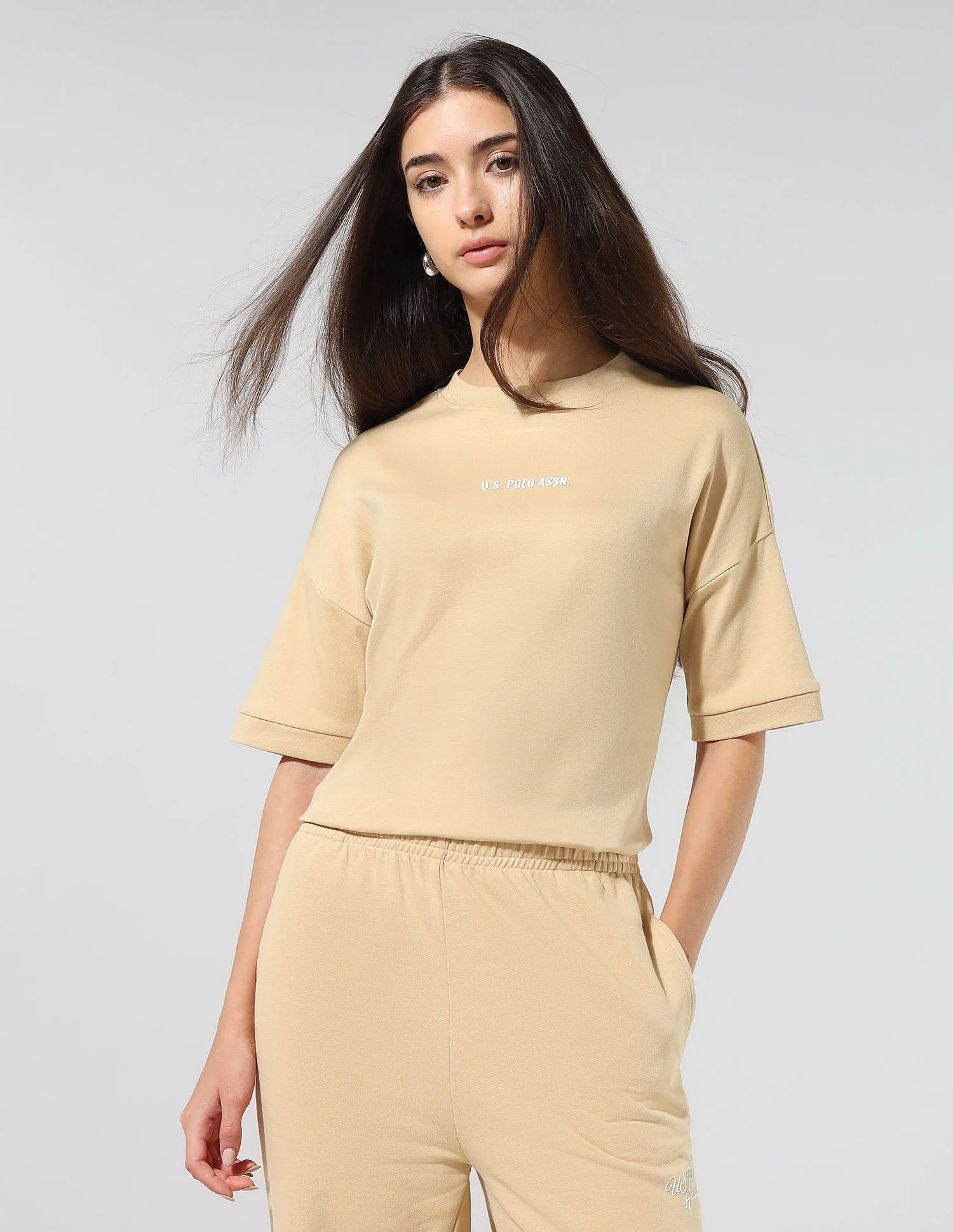 On The Go Crew Neck Boxy Fit Solid Lounge T-Shirt - Image 7