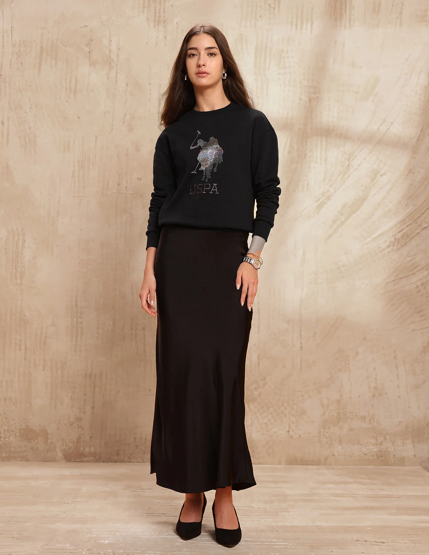 Drop Shoulder Brand Printed Sweatshirt - Image 3