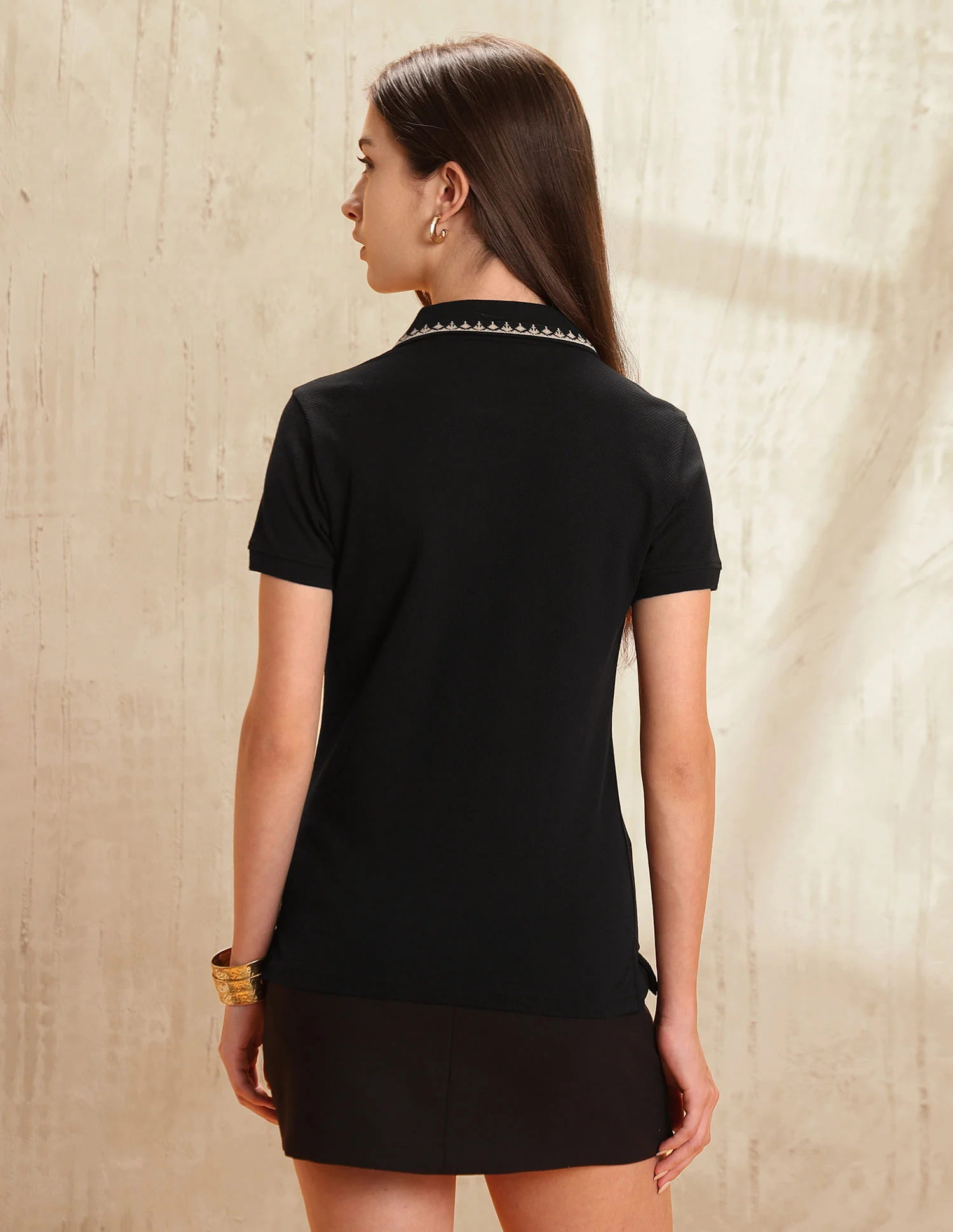 Regular Fit Jacquard Collar Polo Shirt - Image 5