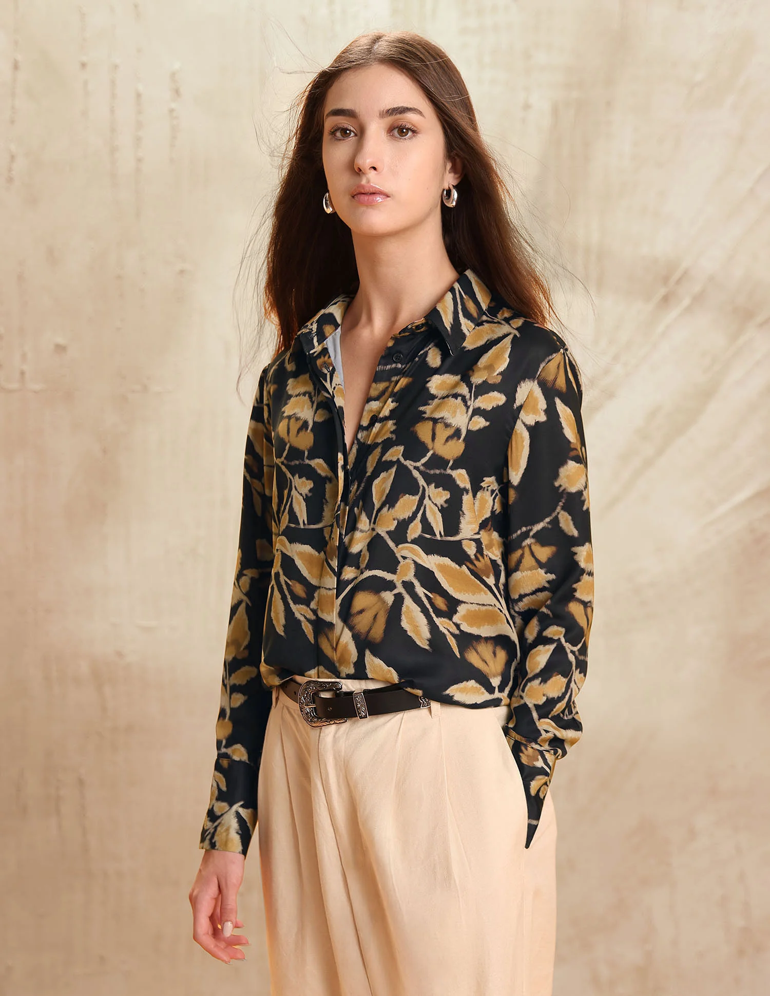 Satin Floral Printed Shirt - Image 4
