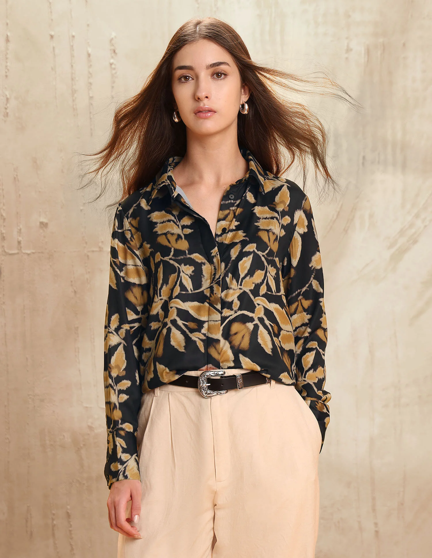 Satin Floral Printed Shirt - Image 6