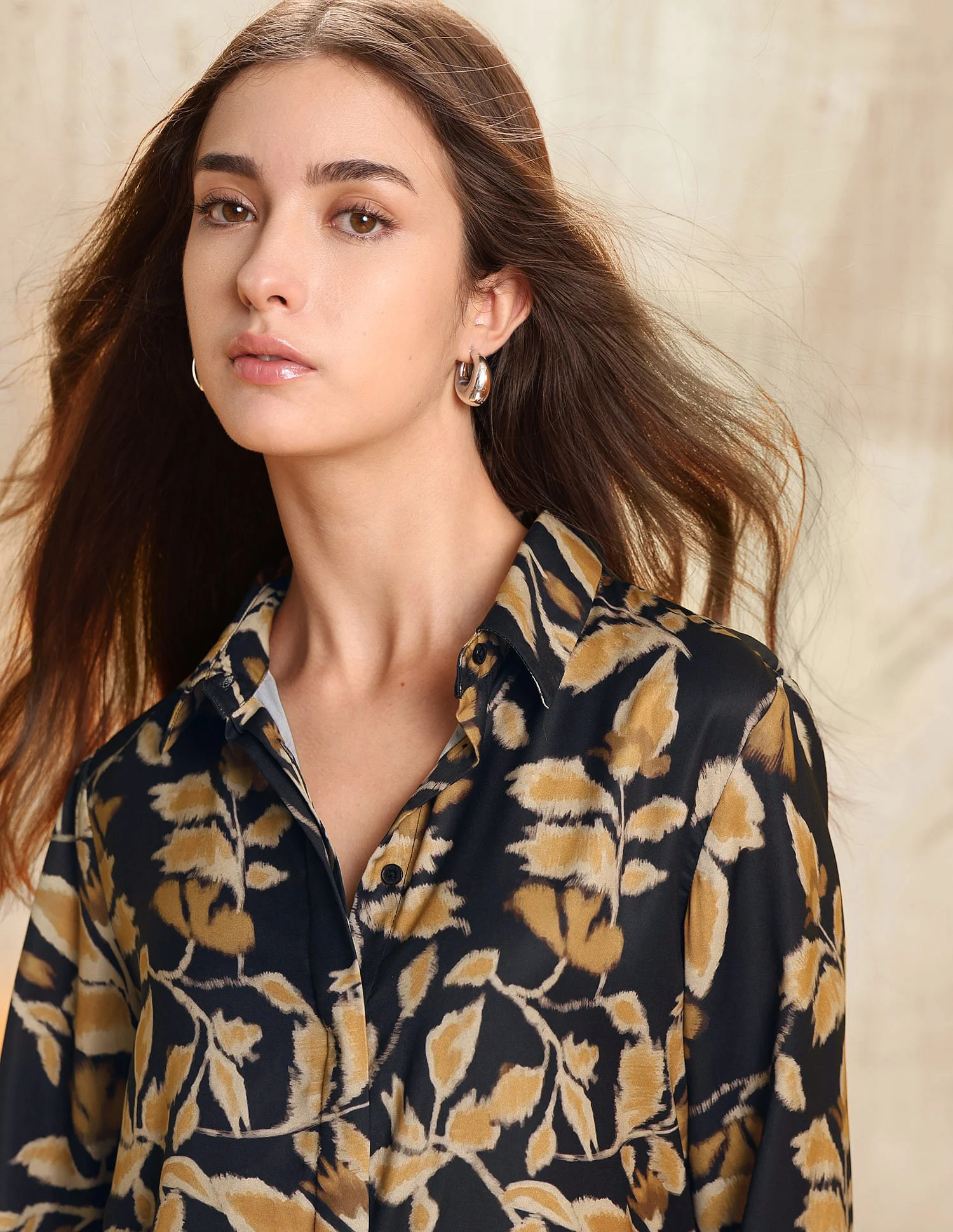 Satin Floral Printed Shirt - Image 7