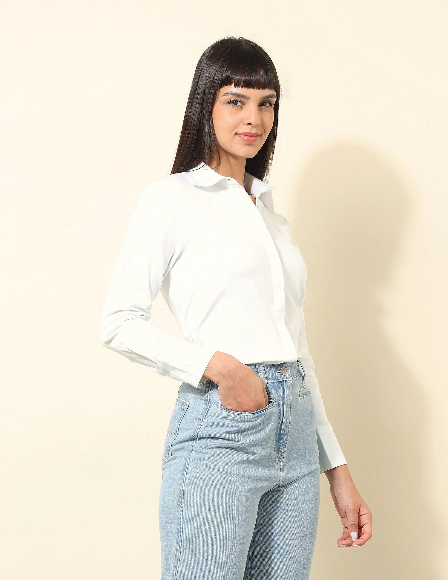 Concelaed Placket Solid Shirt - Image 4