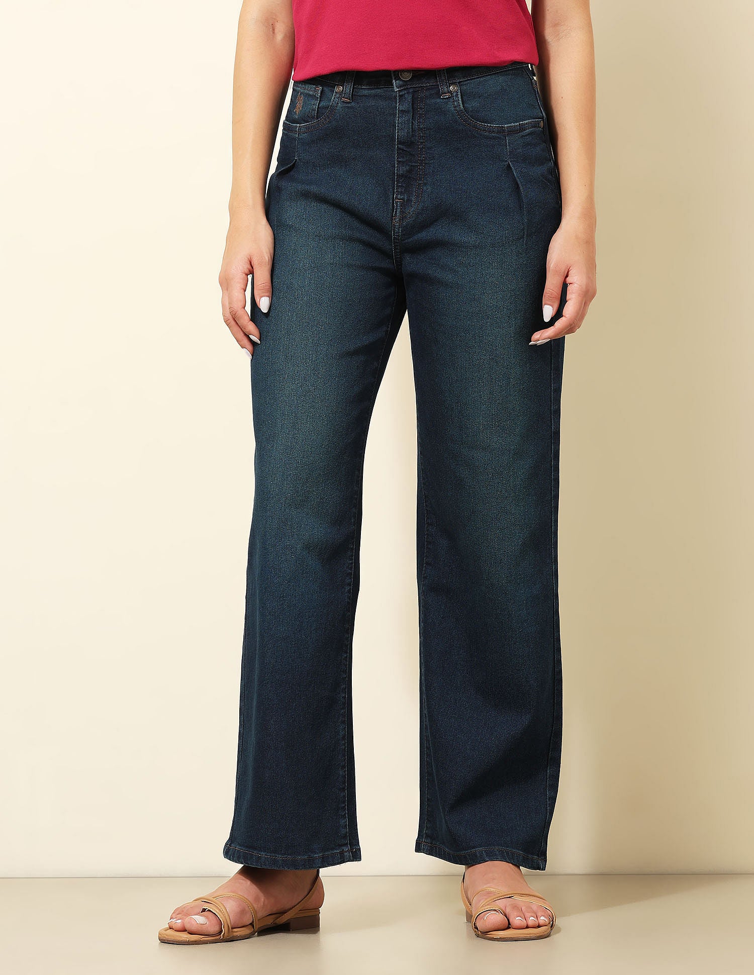 High Rise Wide Leg Fit Jeans